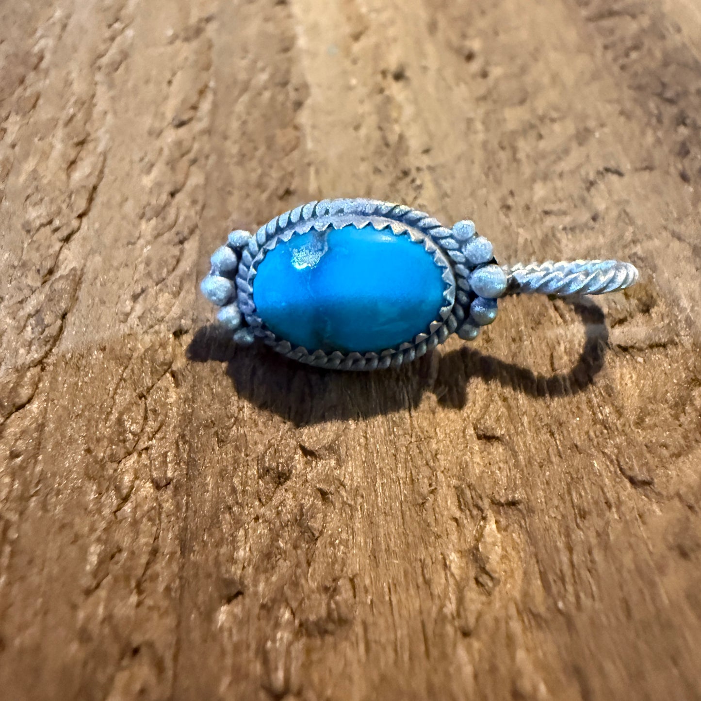Blue Moon Turquoise Gemstone Slider Charm for Hat and Purse in Sterling Silver