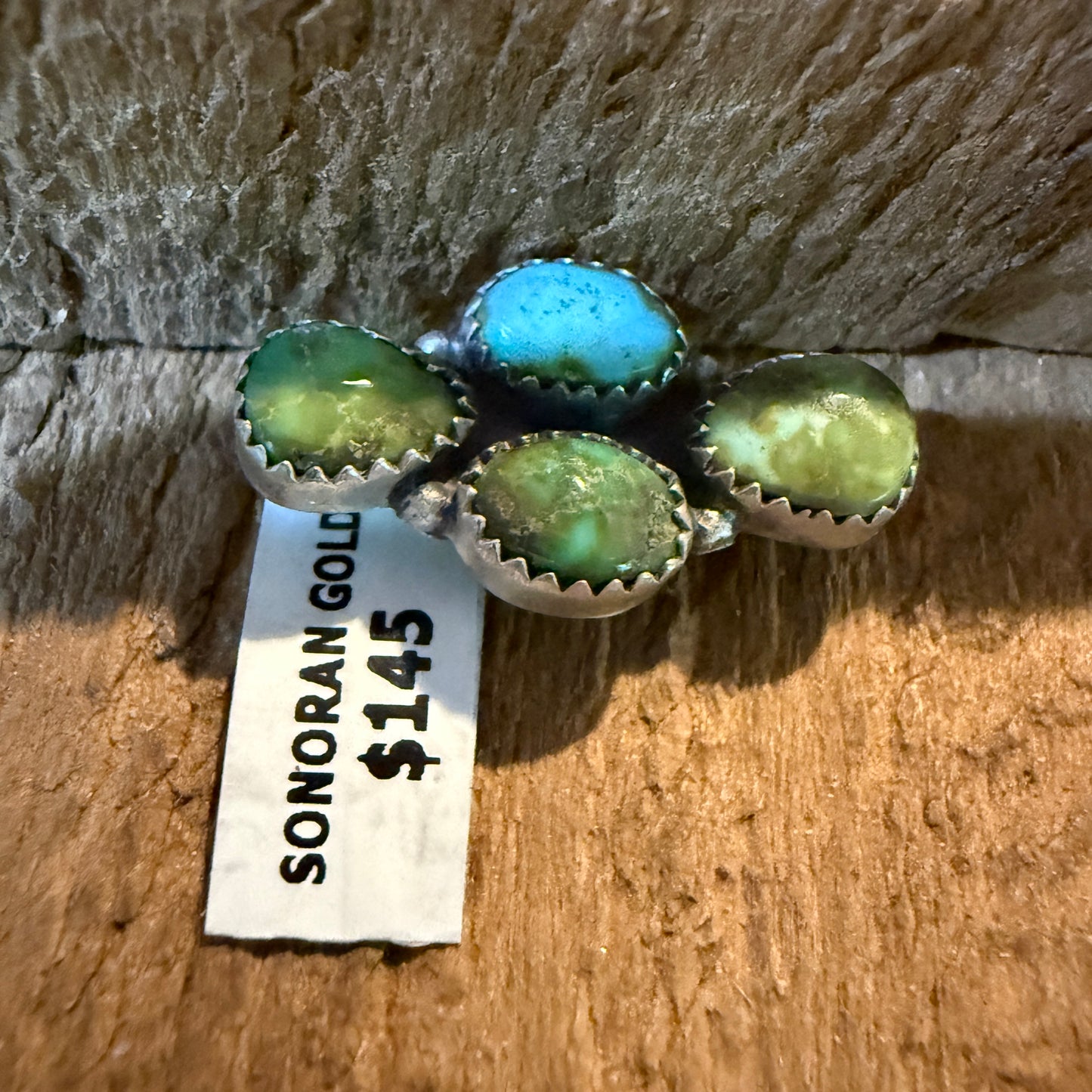 Sonoran Gold Turquoise Gemstone Slider Watch Band Charm Sterling Silver
