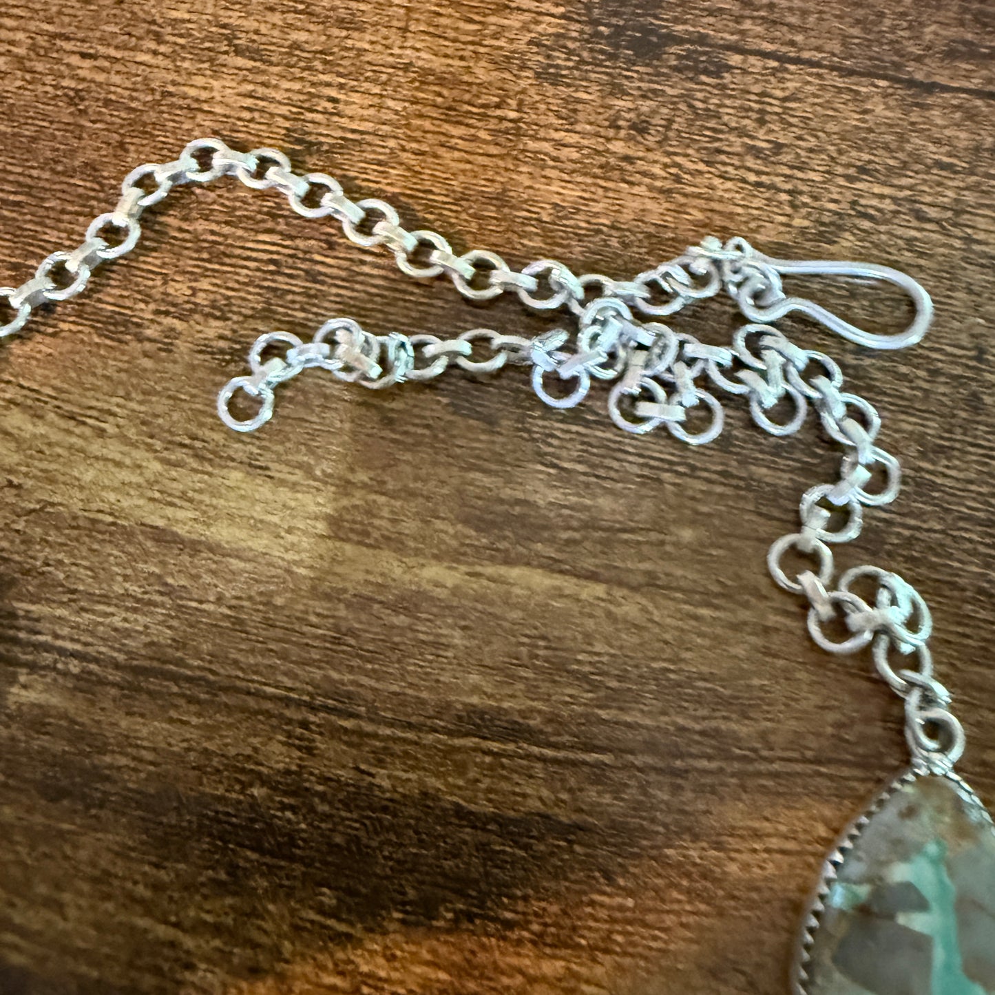 Royston Ribbon Turquoise Gemstone Lariat Necklace 20 Inch Sterling Silver
