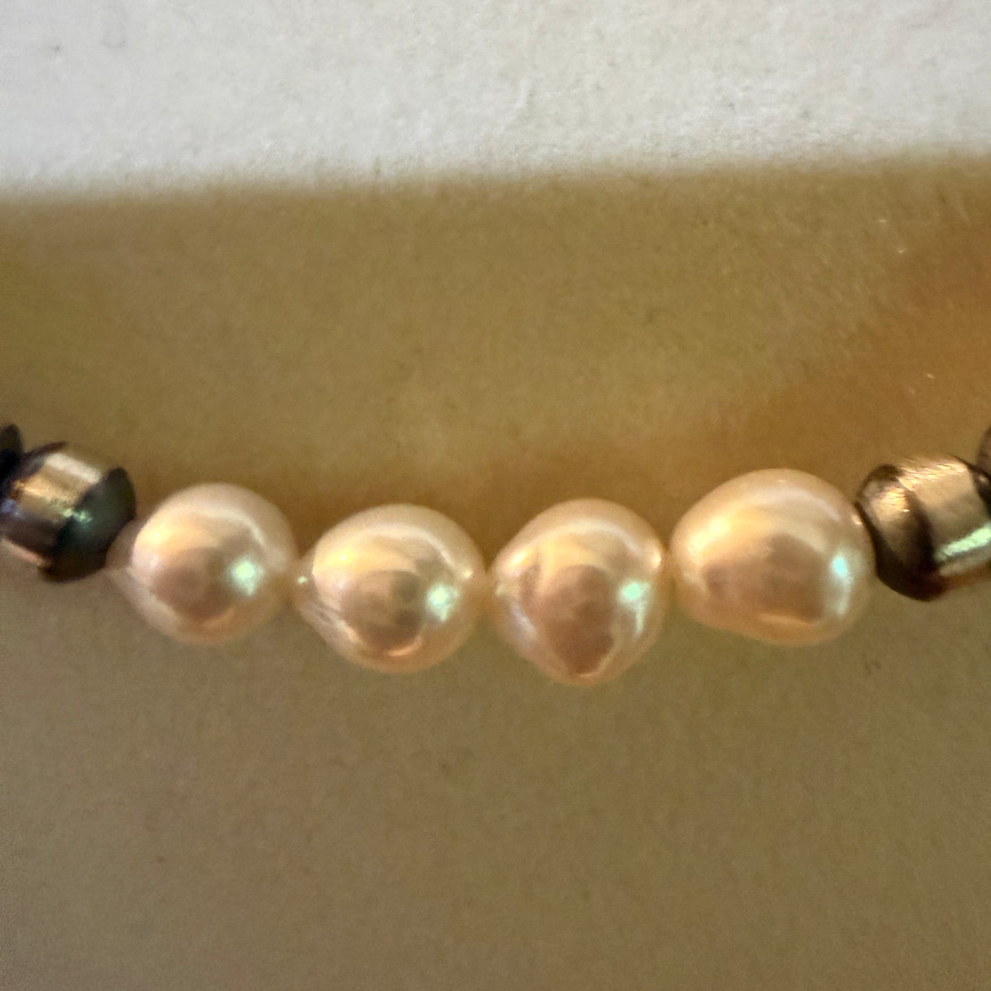 Genuine Freshwater Pearl And Sterling Silver Bead Necklace 16 Inch 2mm To 5mm