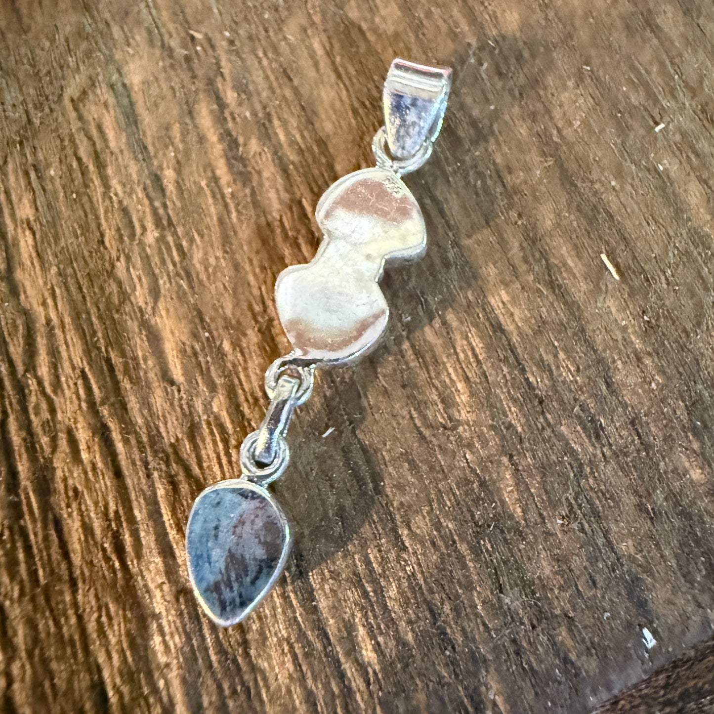 Cotton Candy Turquoise Dahlia Gemstone Pendant Sterling Silver