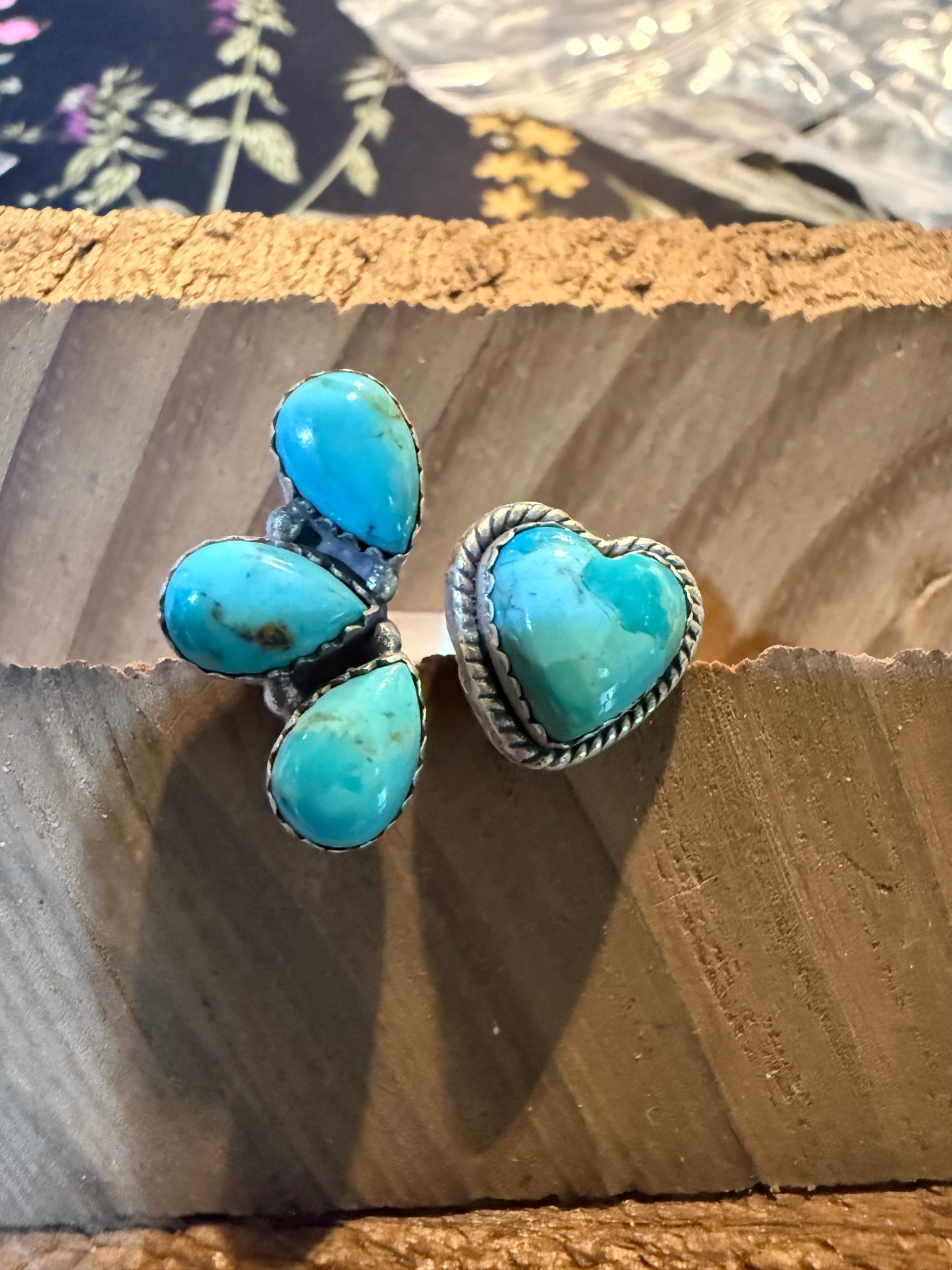 Mojave Turquoise Gemstone Adjustable Sterling Silver Statement Ring