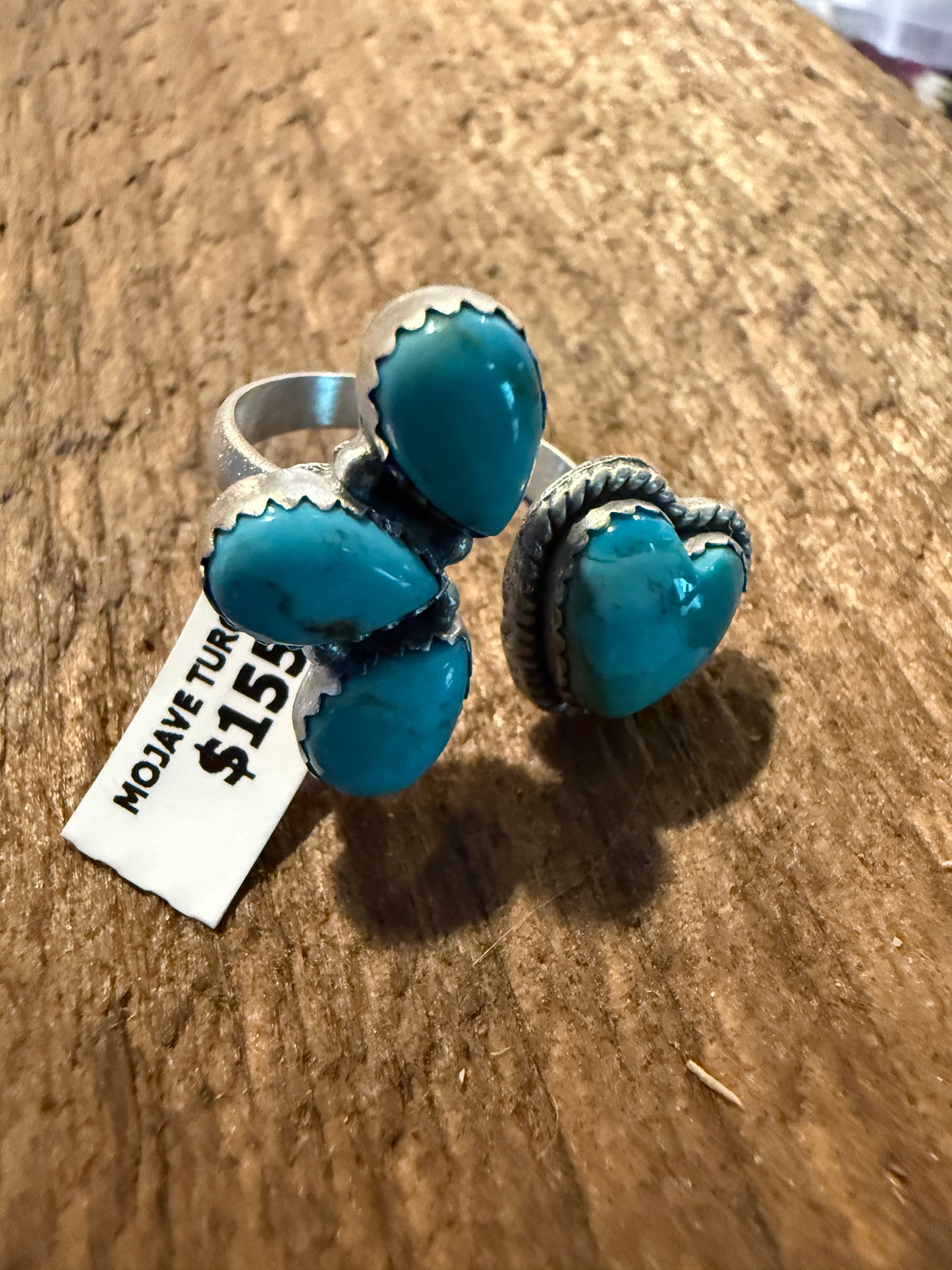 Mojave Turquoise Gemstone Adjustable Sterling Silver Statement Ring