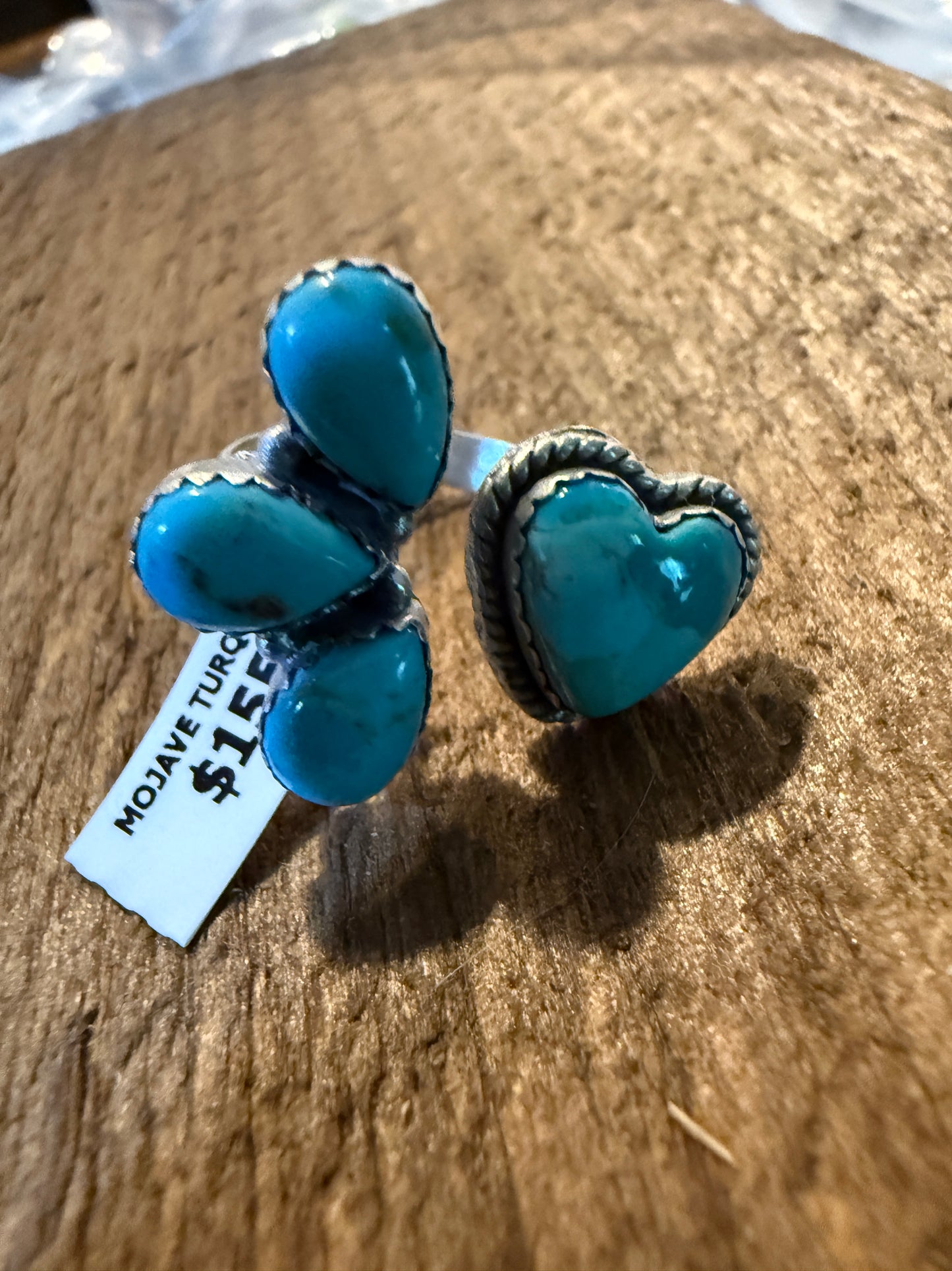 Mojave Turquoise Gemstone Adjustable Sterling Silver Statement Ring