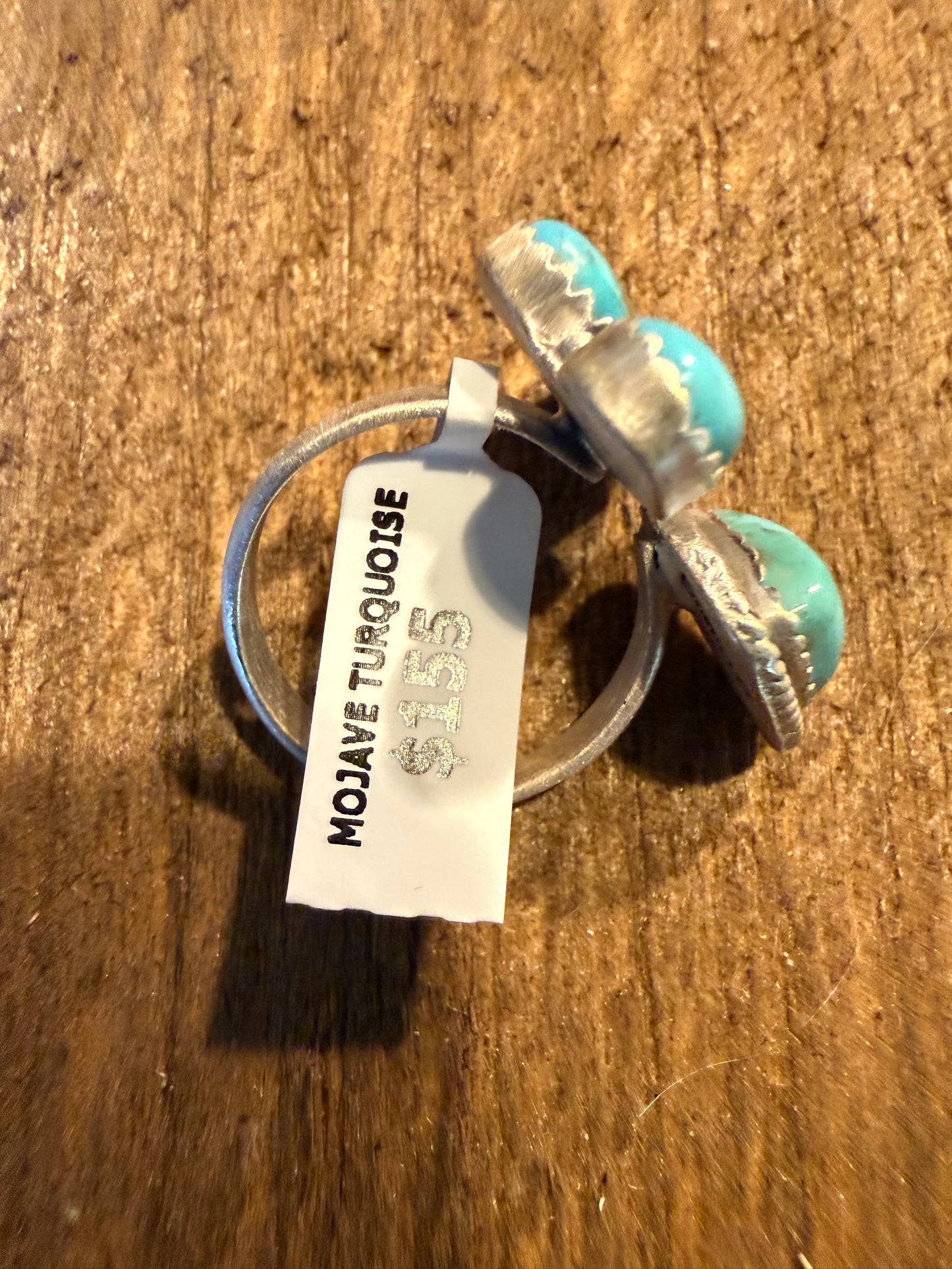 Mojave Turquoise Gemstone Adjustable Sterling Silver Statement Ring