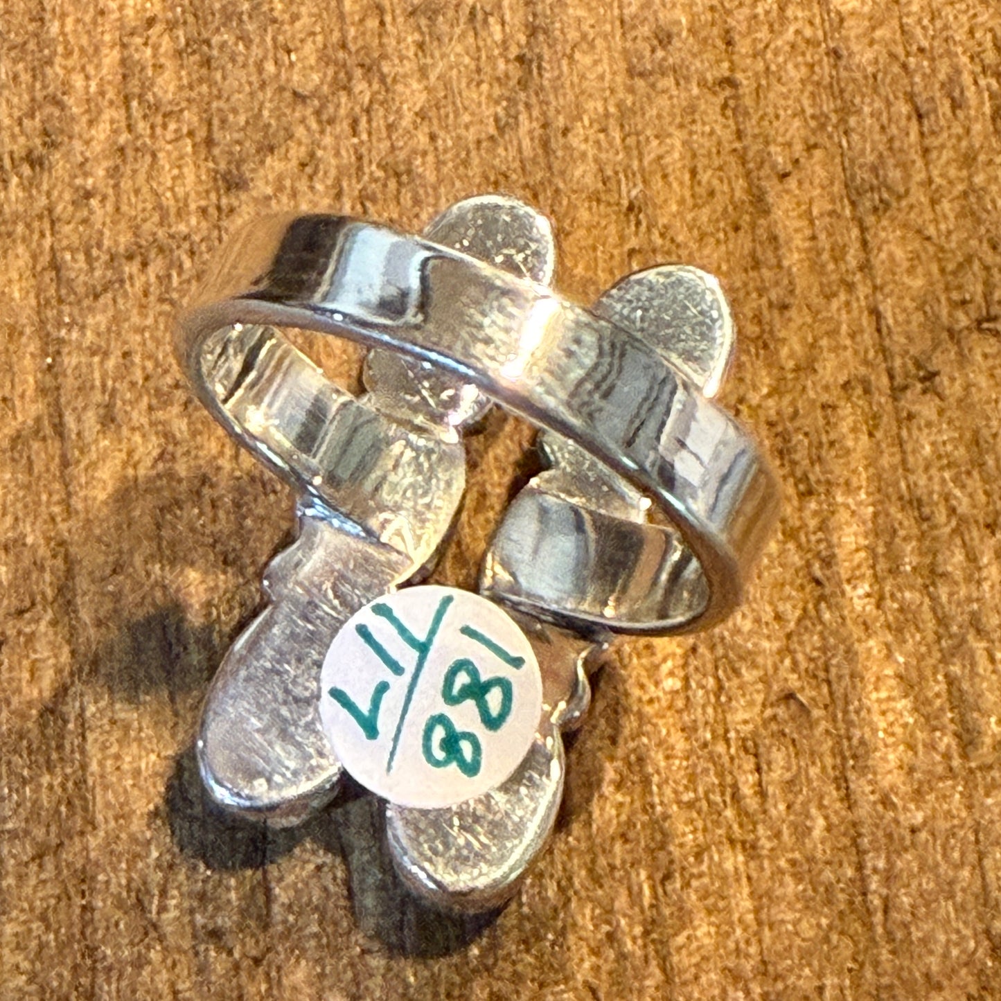 Cotton Candy White Buffalo Dahlia Turquoise Gemstone Adjustable Ring Sterling