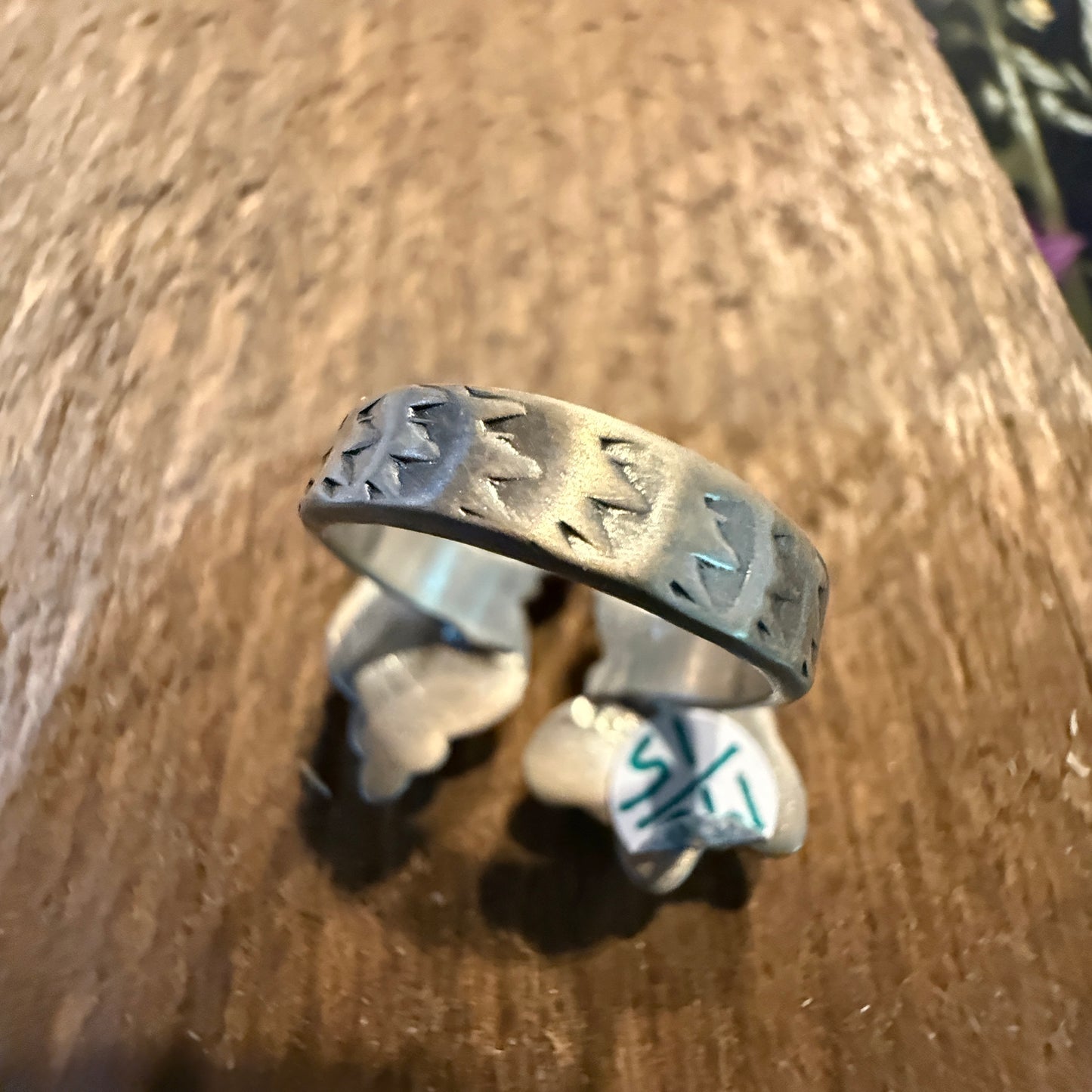 Cotton Candy Dahlia Turquoise Gemstone Adjustable Ring Sterling Silver