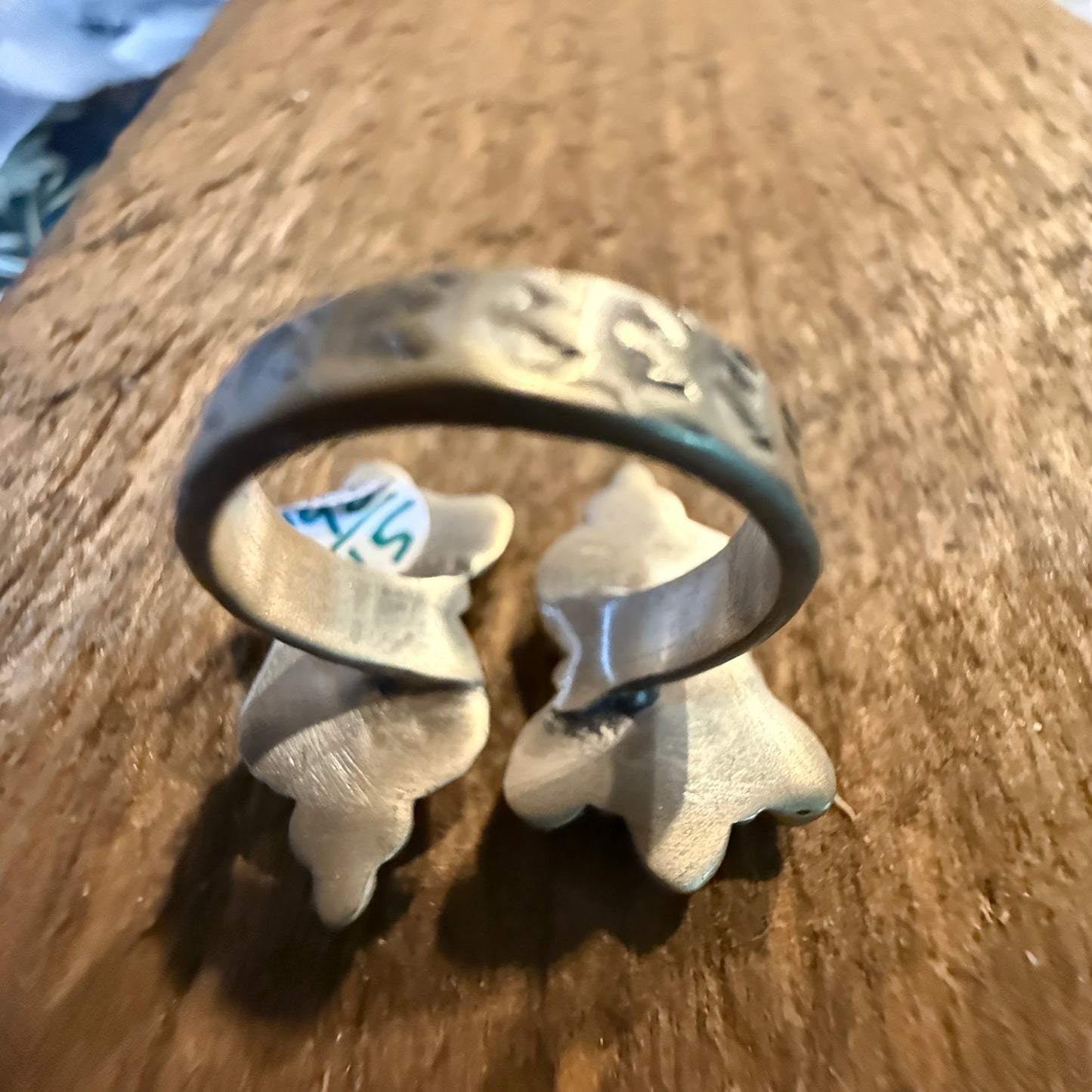 Cotton Candy Dahlia Turquoise Gemstone Adjustable Ring Sterling Silver
