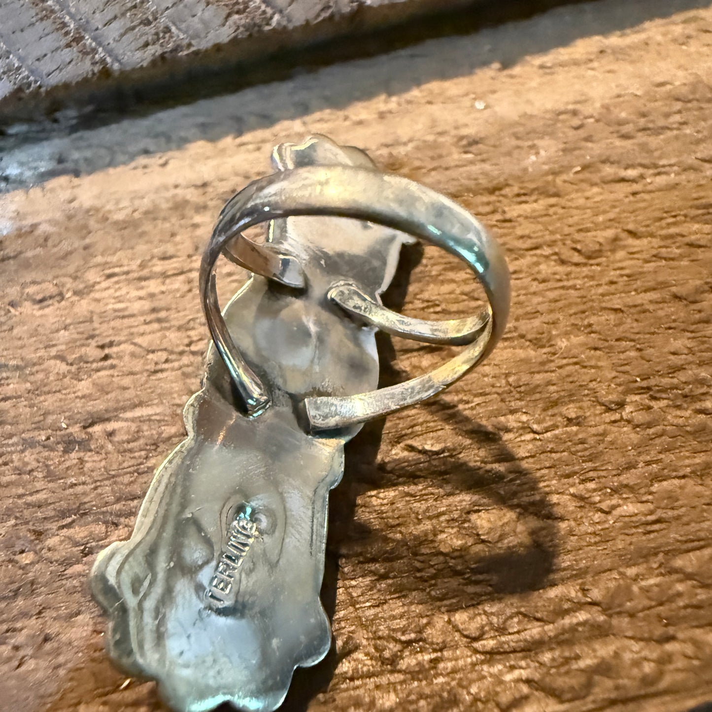 Pilot Mountain Turquoise Gemstone Sterling Silver Statement Ring Size 7.5