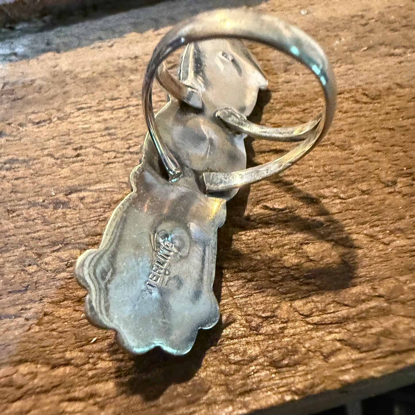 Pilot Mountain Turquoise Gemstone Sterling Silver Statement Ring Size 7.5