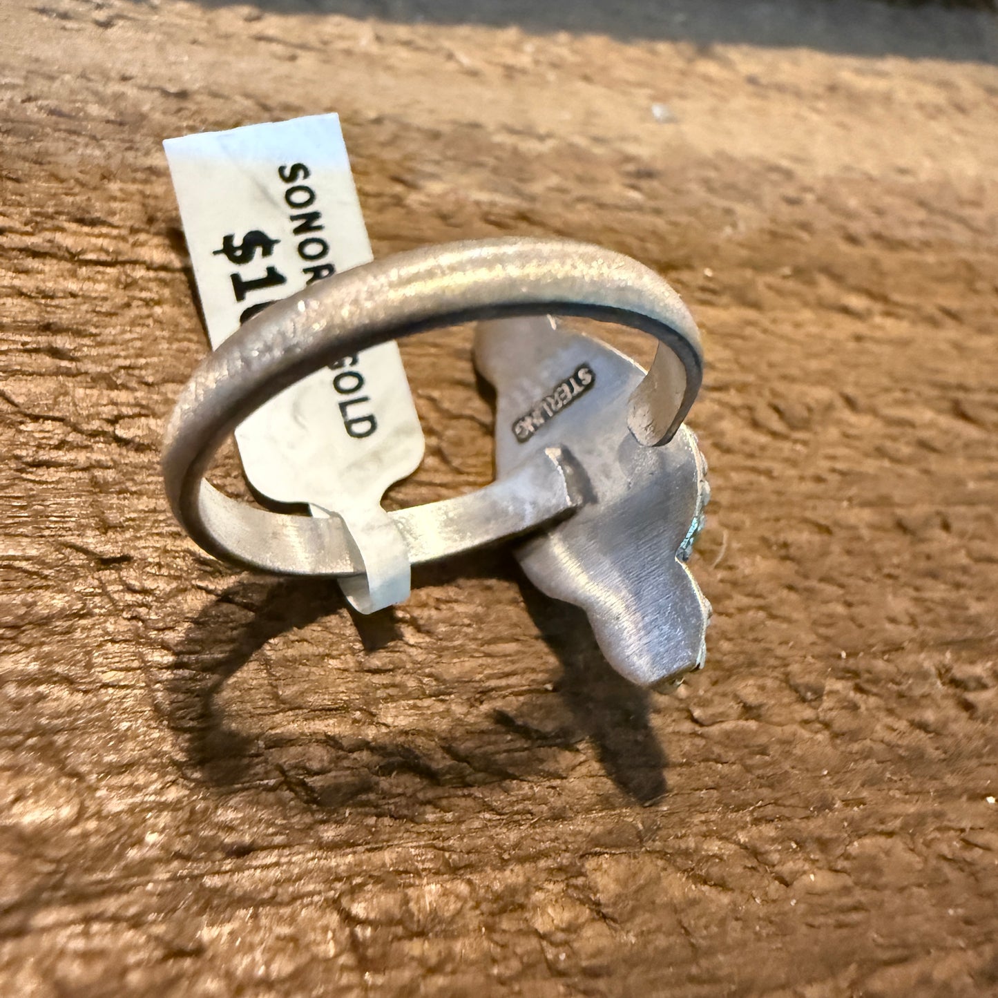 Mohave Style Sonoran Gold Turquoise Gemstone Adjustable Ring Sterling Silver