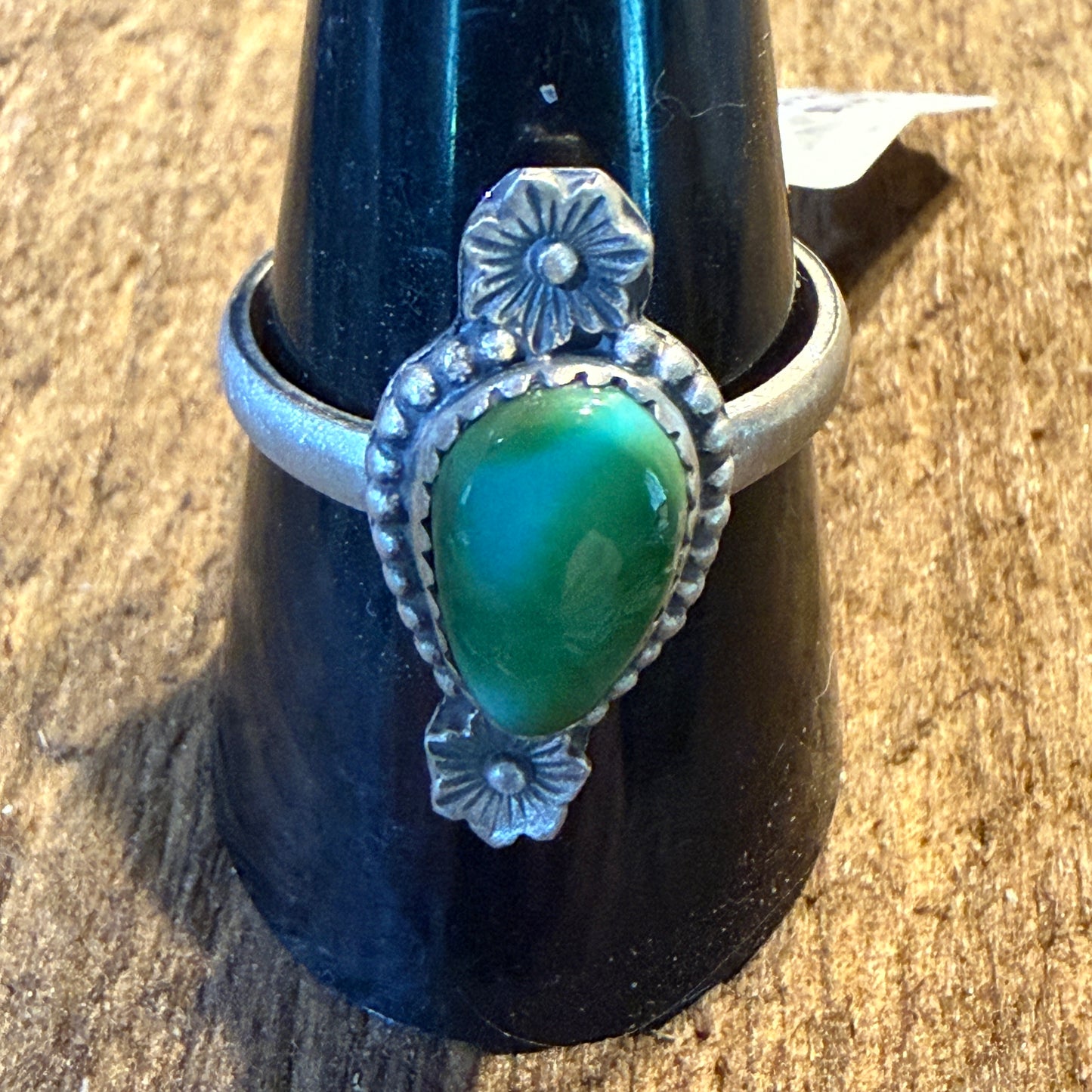 Mohave Style Sonoran Gold Turquoise Gemstone Adjustable Ring Sterling Silver