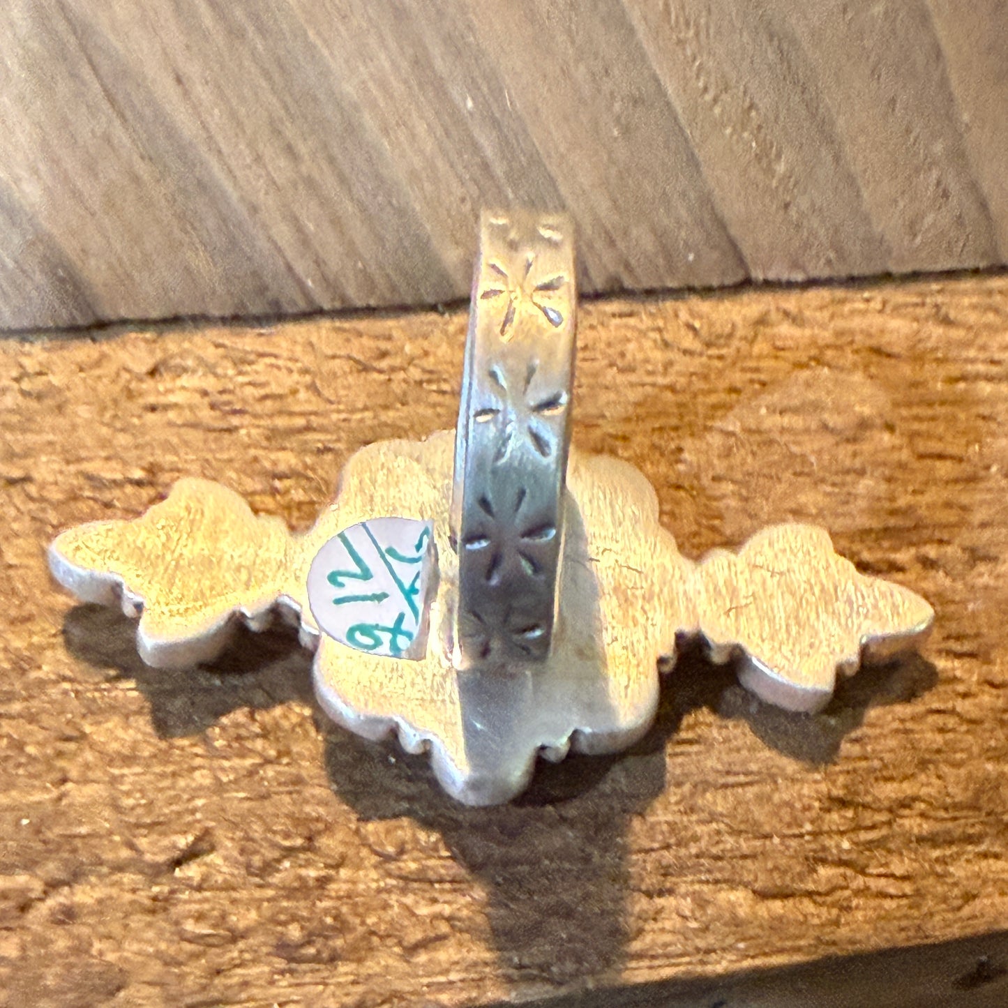 Cotton Candy Dahlia Turquoise Gemstone Adjustable Statement Ring Sterling Silver