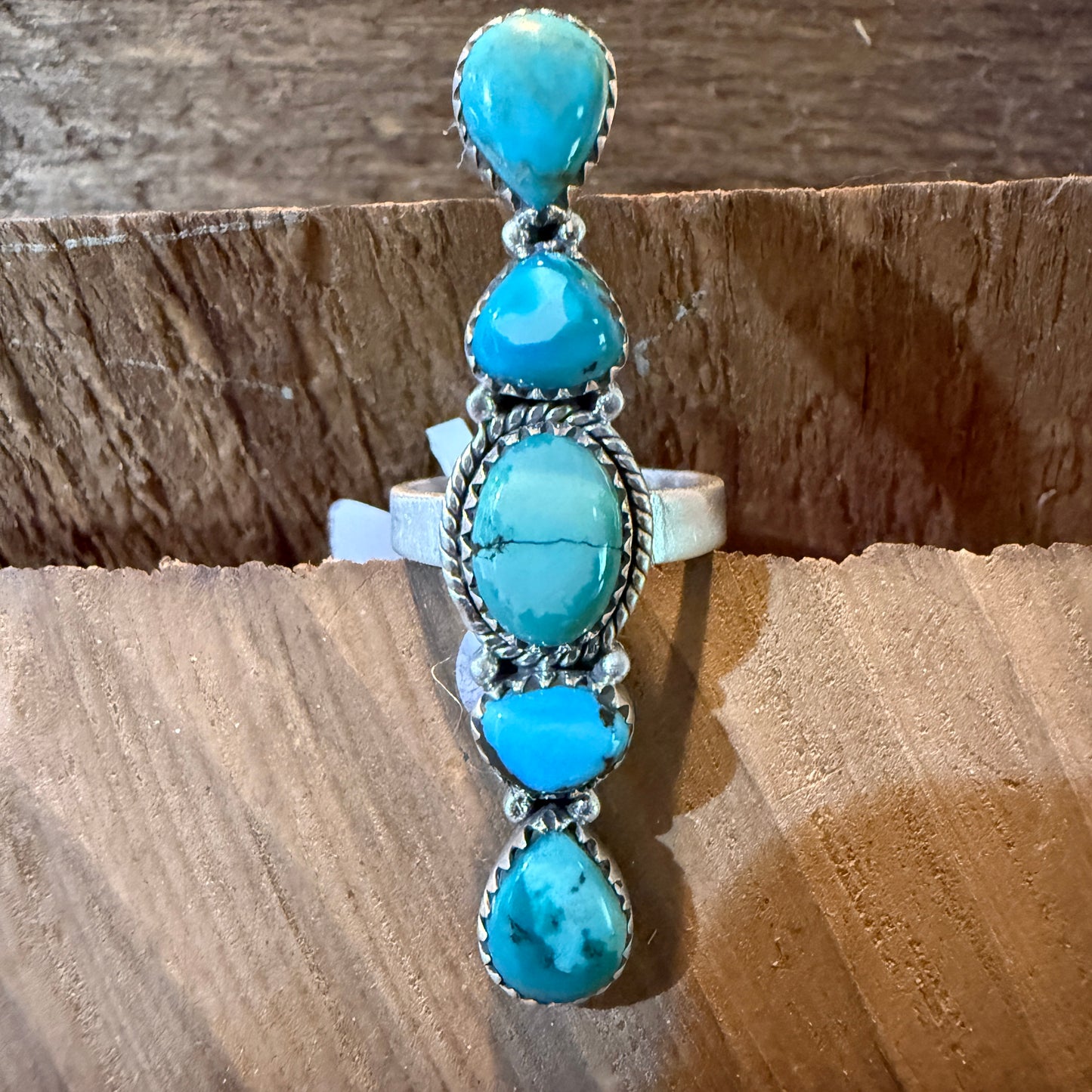 Pilot Mountain Turquoise Adjustable Gemstone Sterling Silver Statement Ring