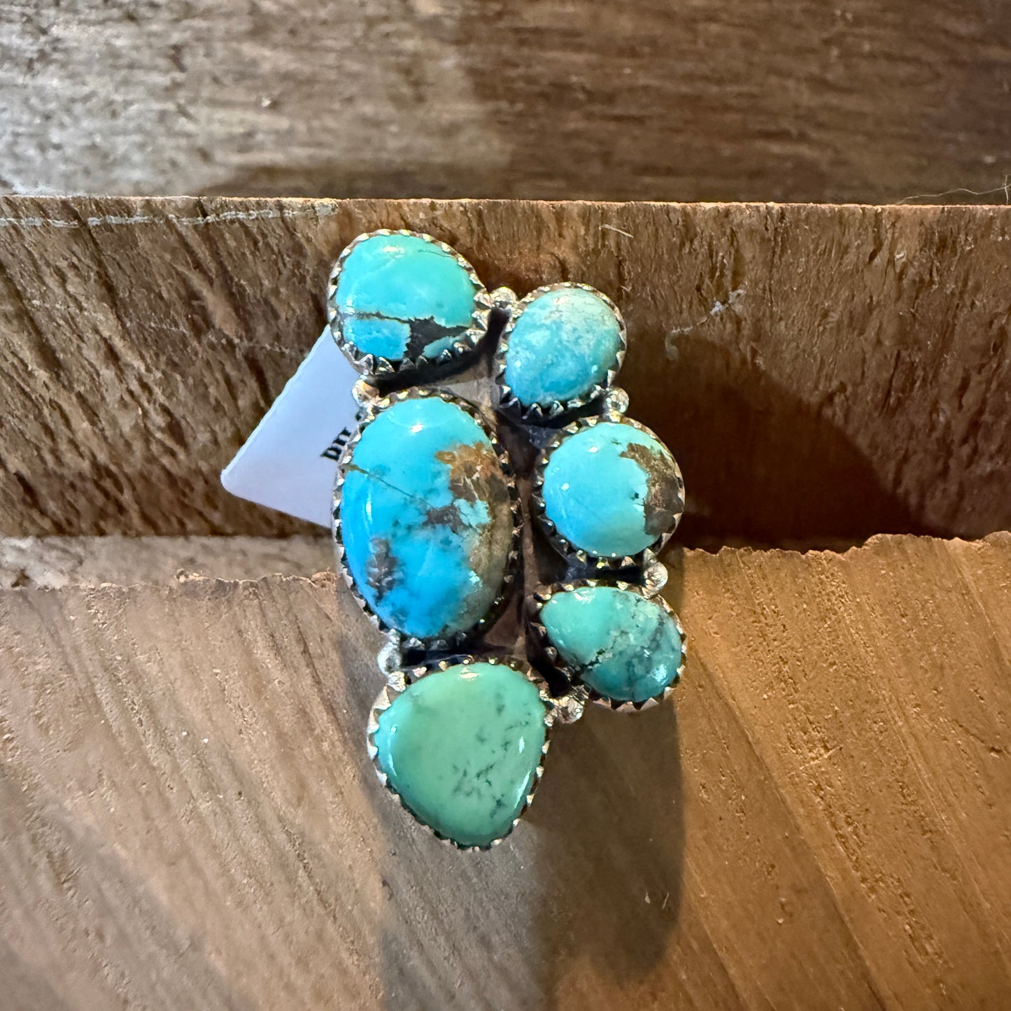 Pilot Mountain Turquoise Gemstone Adjustable Statement Ring Sterling Silver