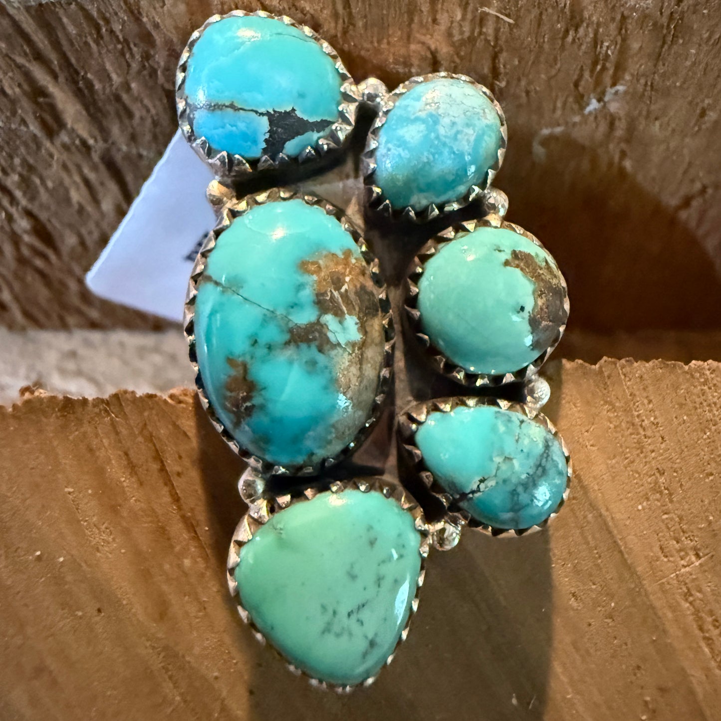 Pilot Mountain Turquoise Gemstone Adjustable Statement Ring Sterling Silver