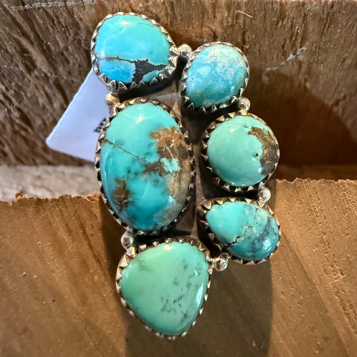 Pilot Mountain Turquoise Gemstone Adjustable Statement Ring Sterling Silver
