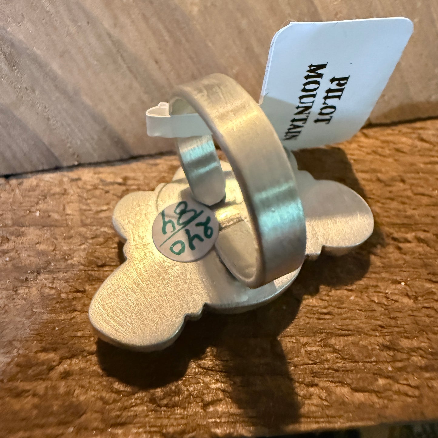 Pilot Mountain Turquoise Gemstone Adjustable Statement Ring Sterling Silver