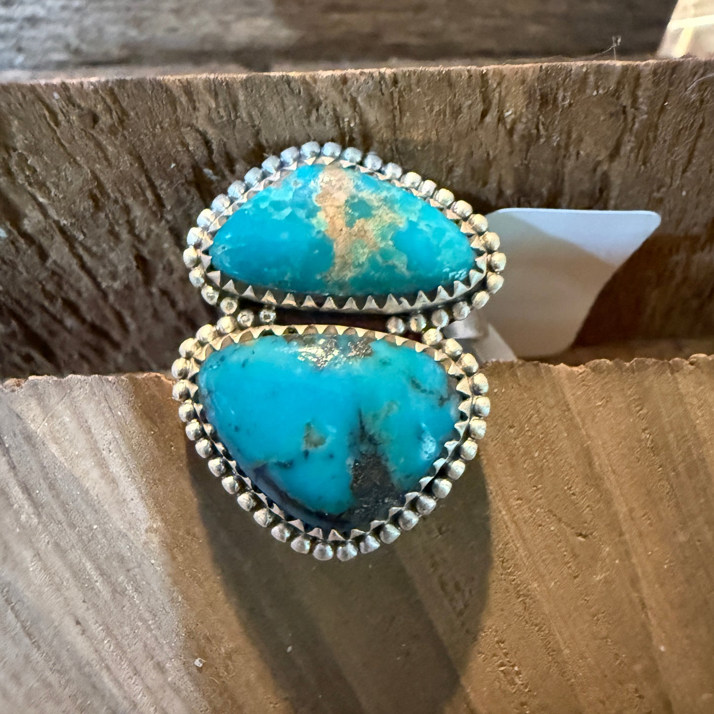 Mohave Style Pilot Mountain Turquoise Gemstone Adjustable Ring Sterling Silver
