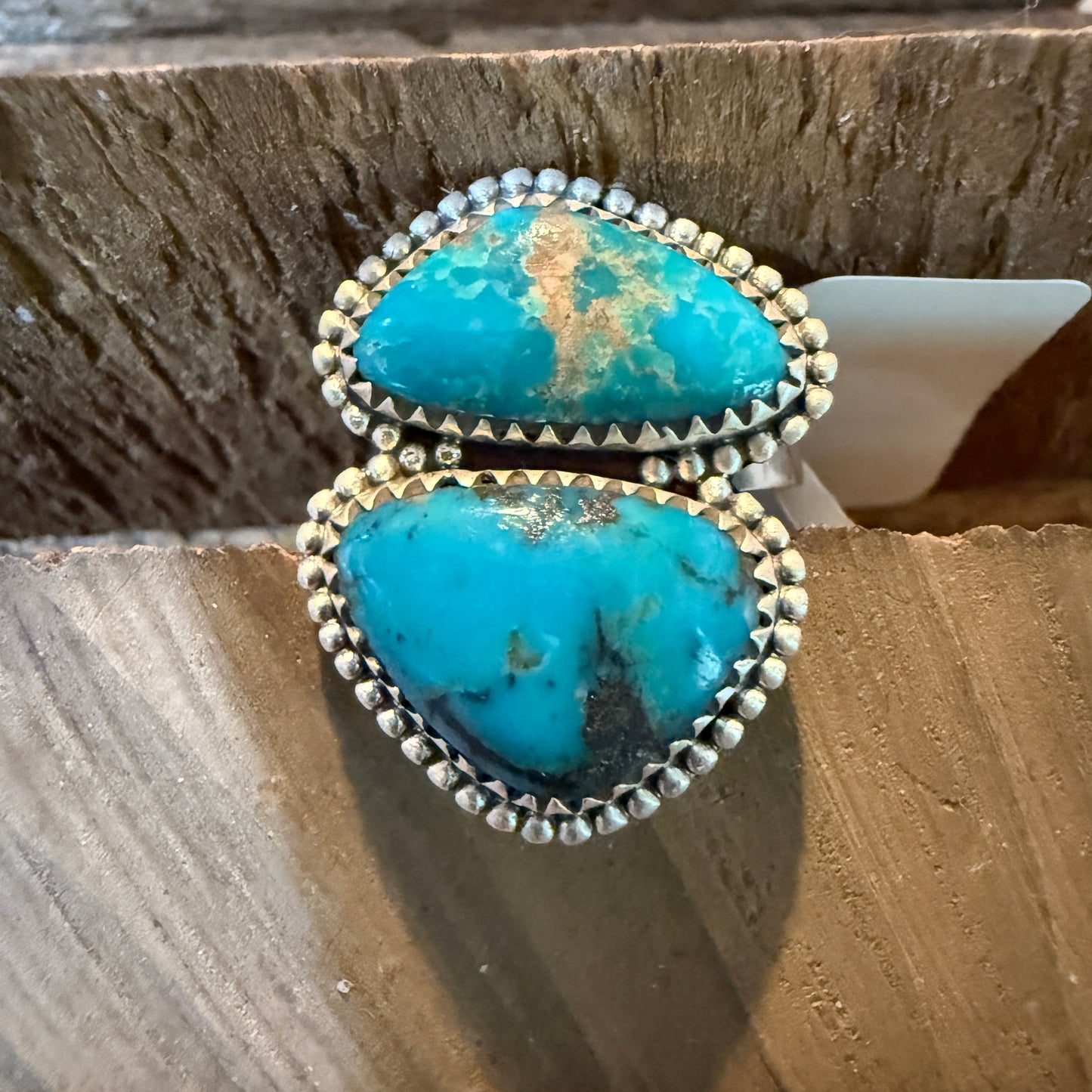 Mohave Style Pilot Mountain Turquoise Gemstone Adjustable Ring Sterling Silver