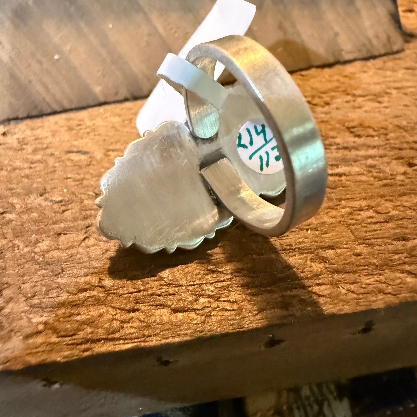 Pilot Mountain Turquoise Gemstone Double Heart Adjustable Ring Sterling Silver