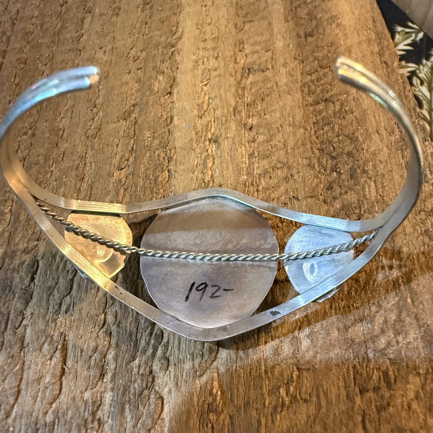 Navajo Style Bear Claw Wide Cuff Flexible Bangle Bracelet Sterling Silver