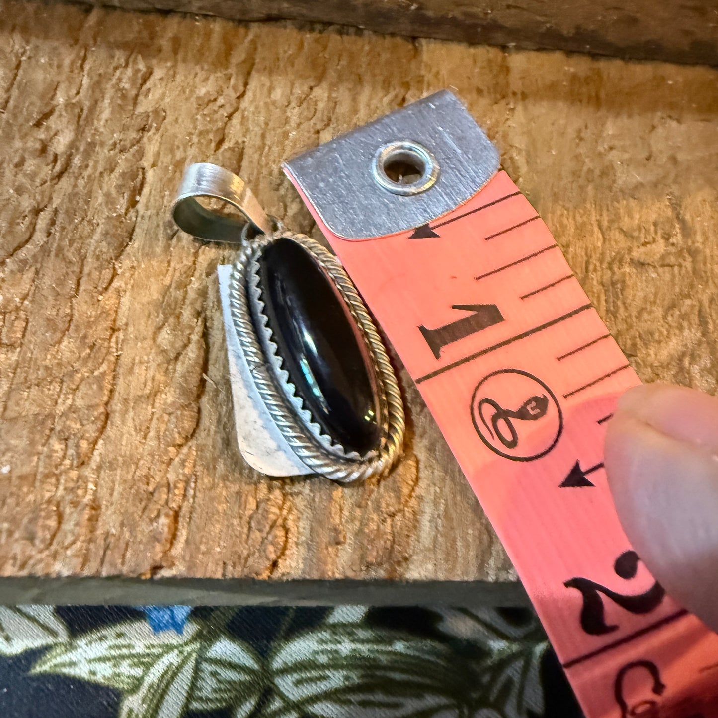 Signed Scott Skeets Black Onyx Pendant In Sterling Silver