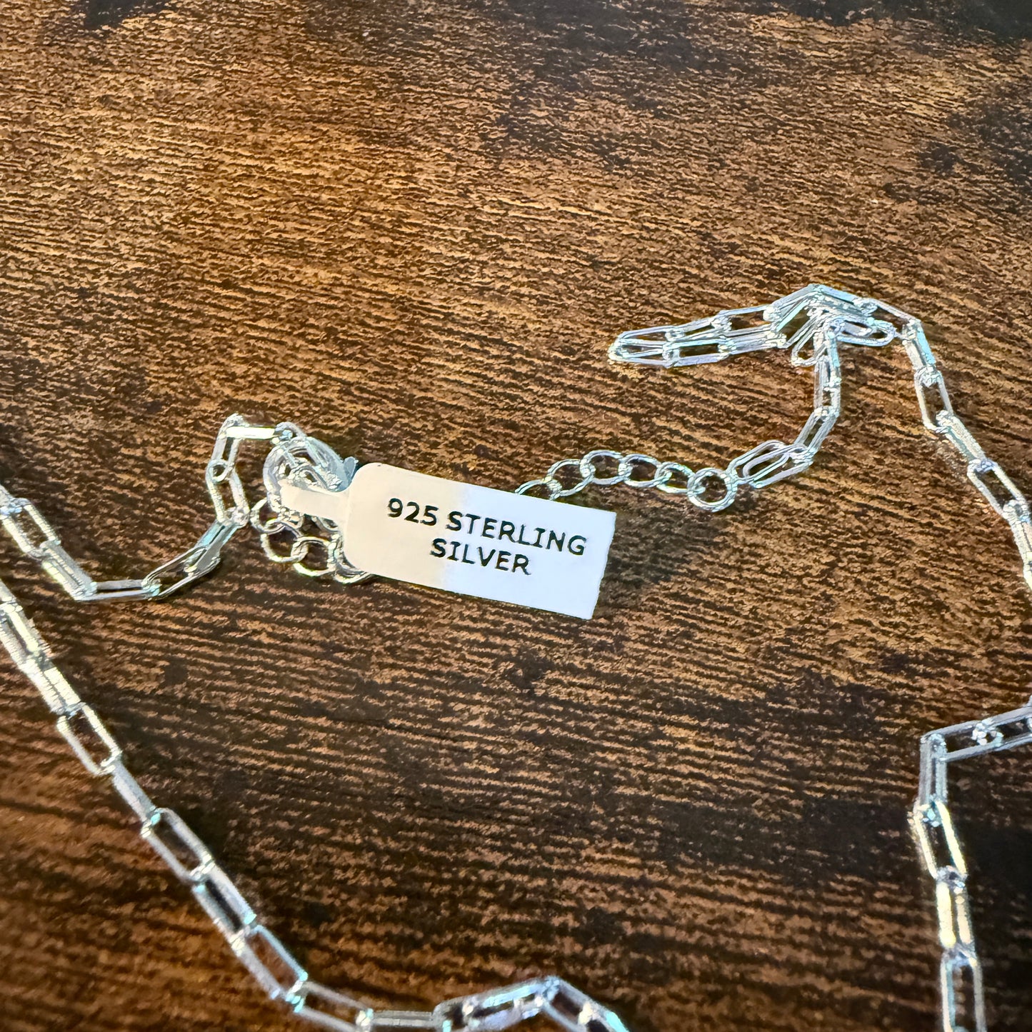 Paloma Turquoise Gemstone Necklace 20 Inch Paperclip Chain Sterling Silver