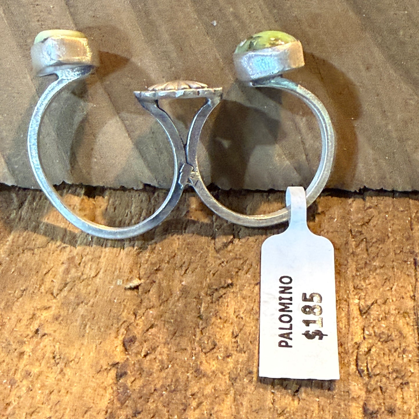 Palomino Turquoise Gemstone Double Ring Sterling Silver Adjustable
