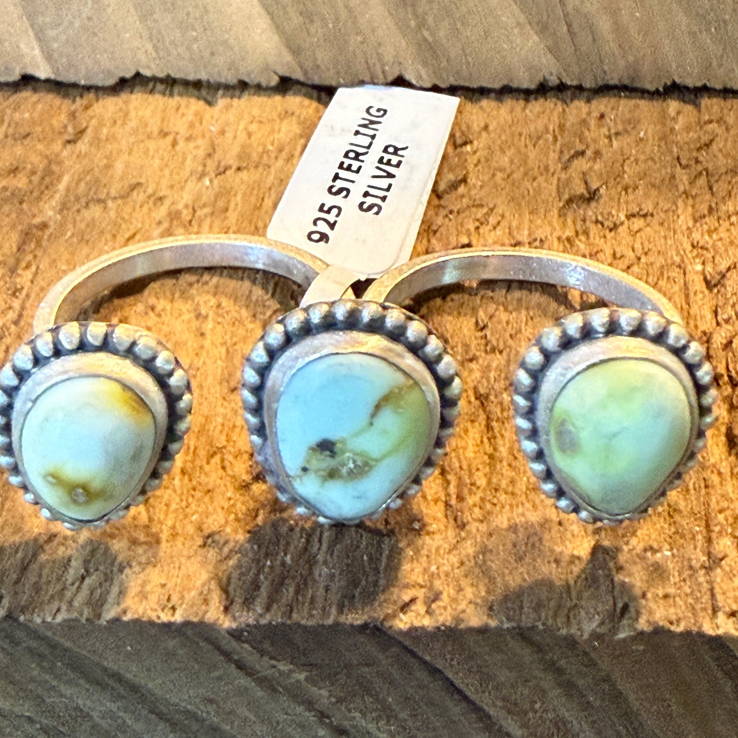 Palomino Turquoise Gemstone Two Finger Sterling Silver Ring