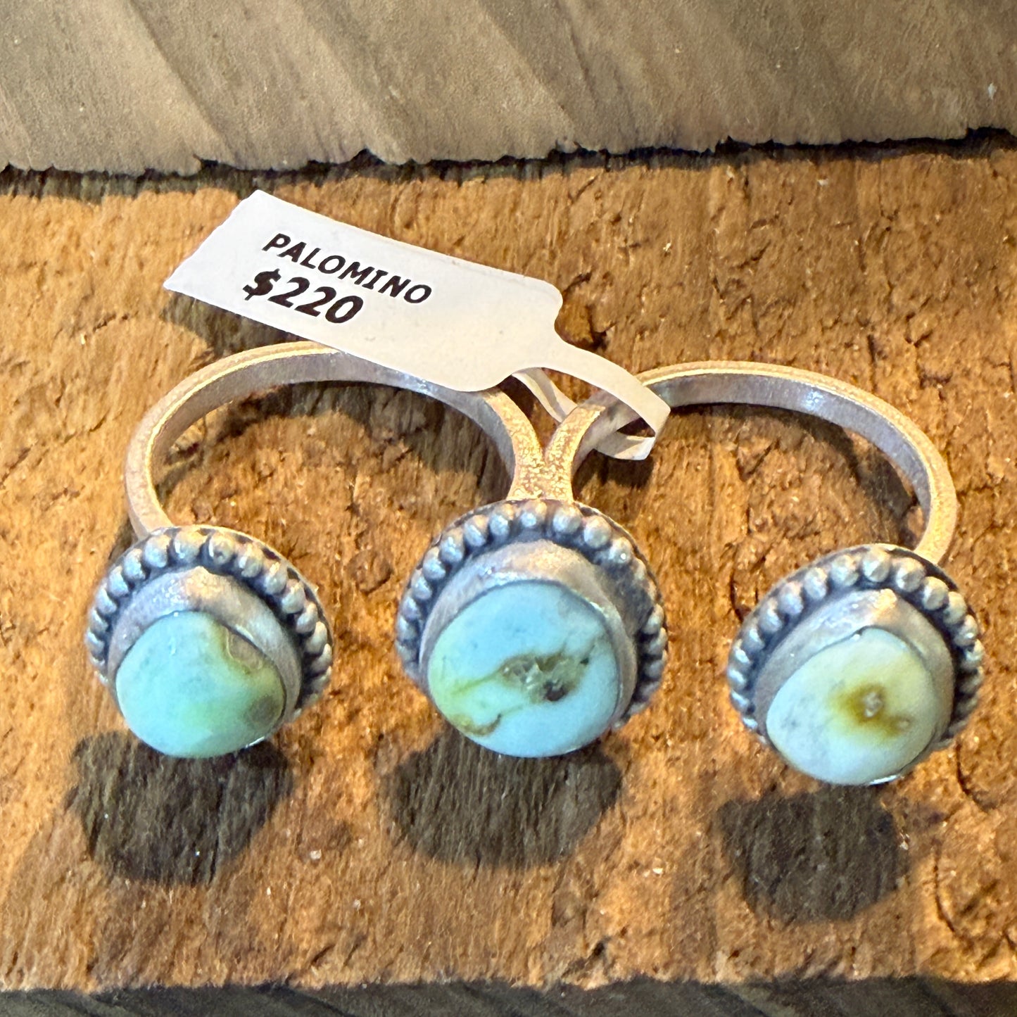 Palomino Turquoise Gemstone Two Finger Sterling Silver Ring