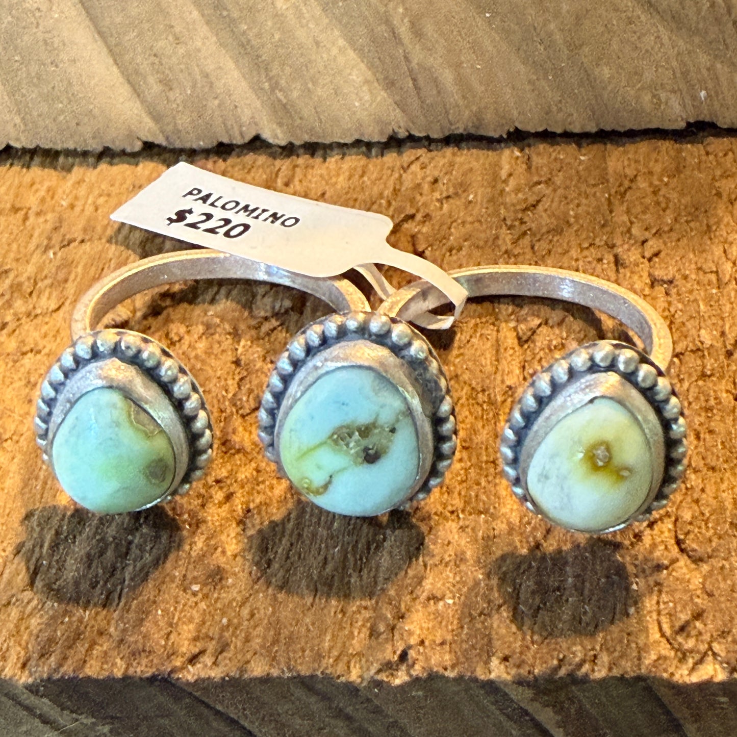 Palomino Turquoise Gemstone Two Finger Sterling Silver Ring