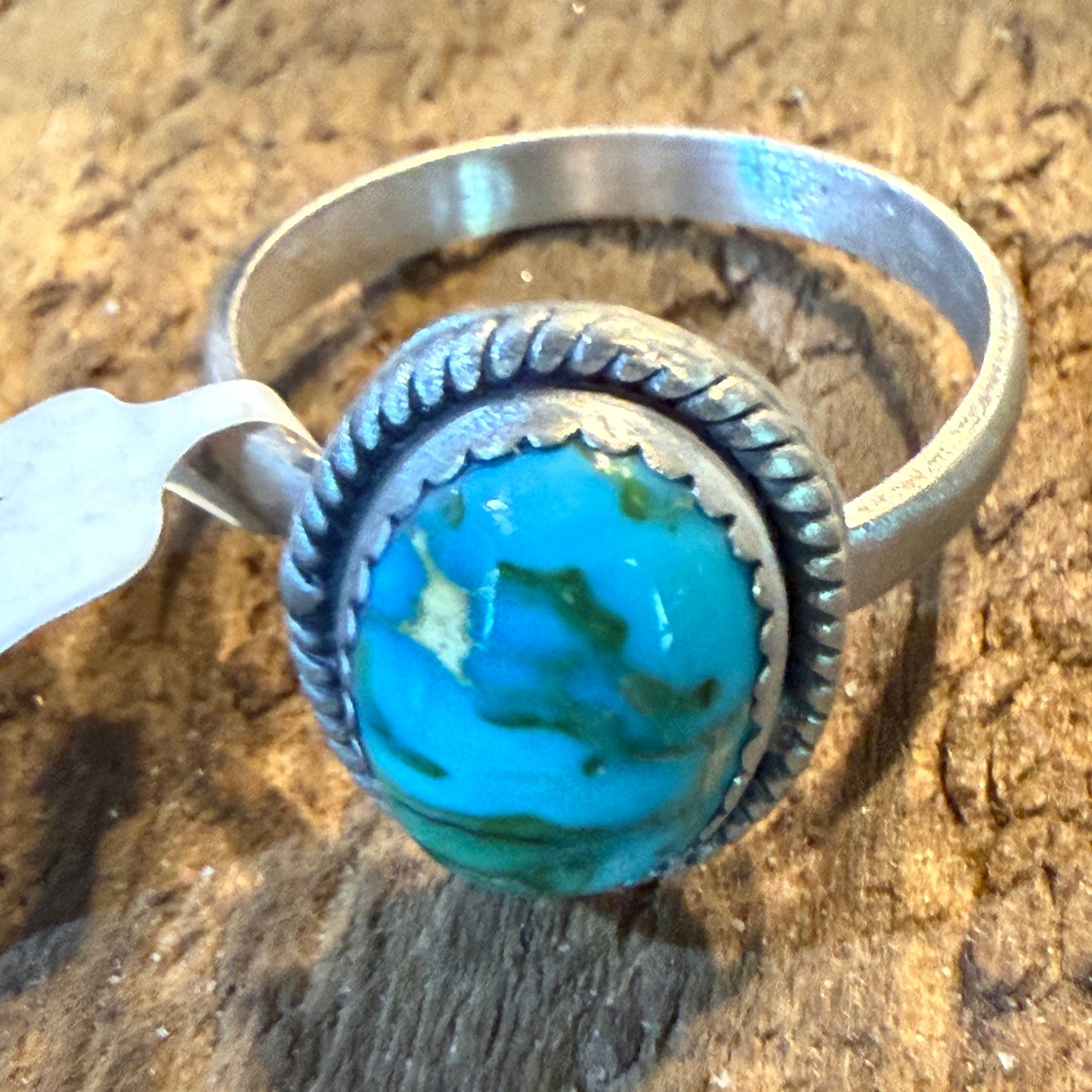 Turquoise Gemstone Adjustable Ring Sterling Silver By Seyara Bella