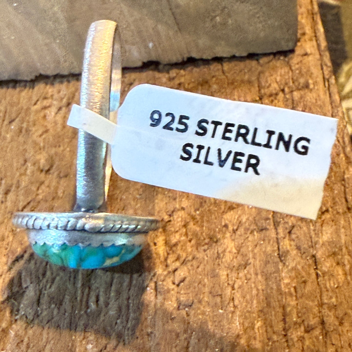 Turquoise Gemstone Adjustable Ring Sterling Silver By Seyara Bella