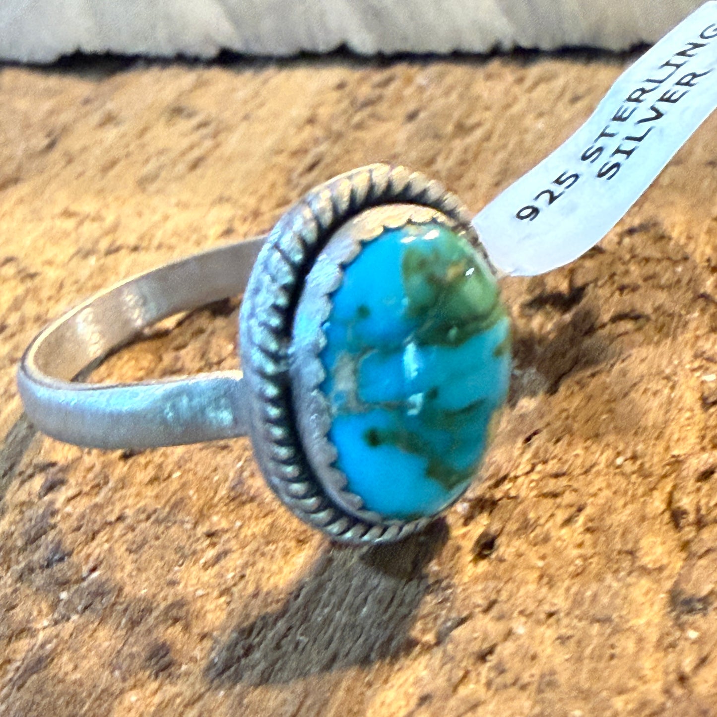 Turquoise Gemstone Adjustable Ring Sterling Silver By Seyara Bella