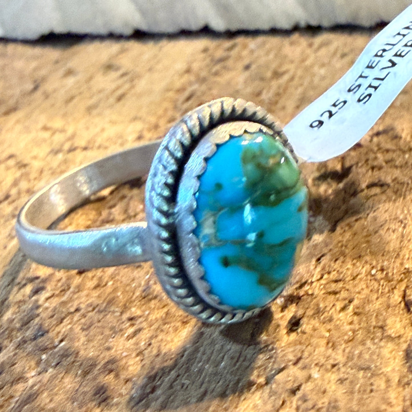 Turquoise Gemstone Adjustable Ring Sterling Silver By Seyara Bella