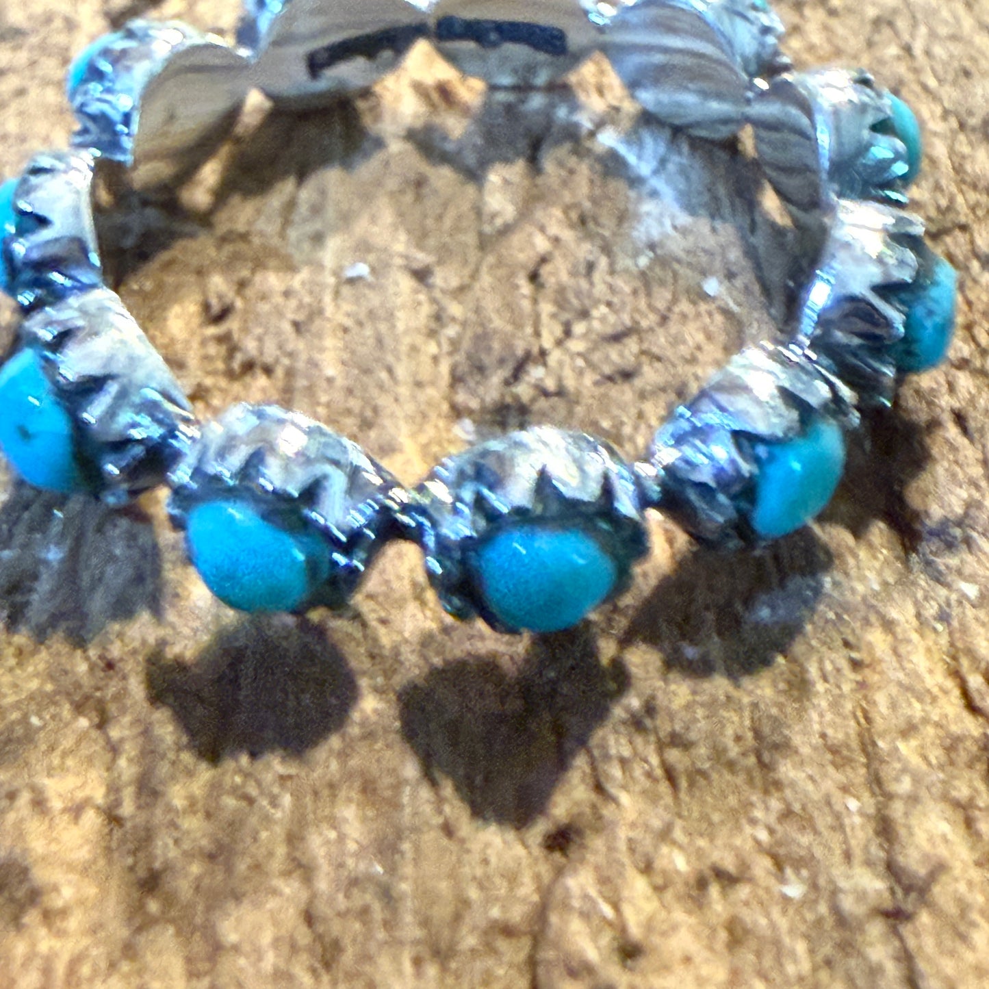 Kingman Turquoise Stackable Ring Sterling Silver Size 6