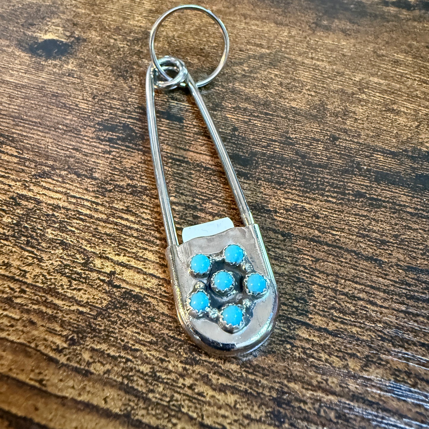 Linda Yazzie Native Kingman Turquoise Sterling Silver Keychain