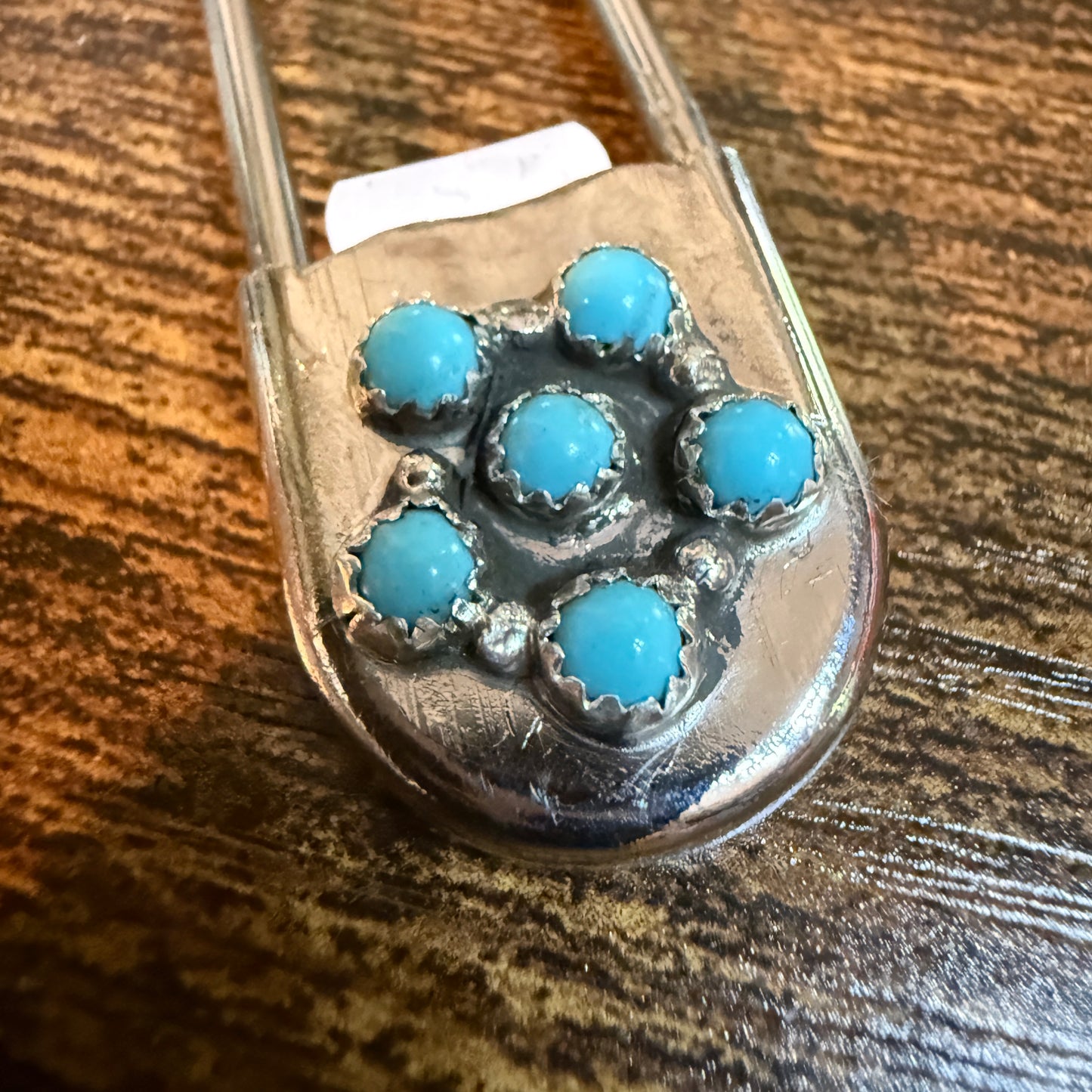 Linda Yazzie Native Kingman Turquoise Sterling Silver Keychain