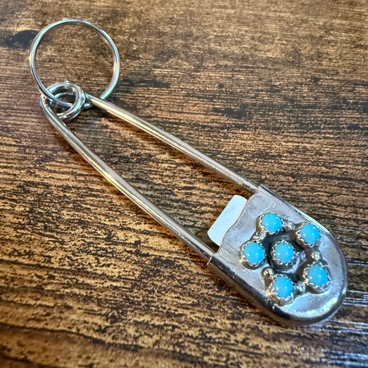 Linda Yazzie Native Kingman Turquoise Sterling Silver Keychain