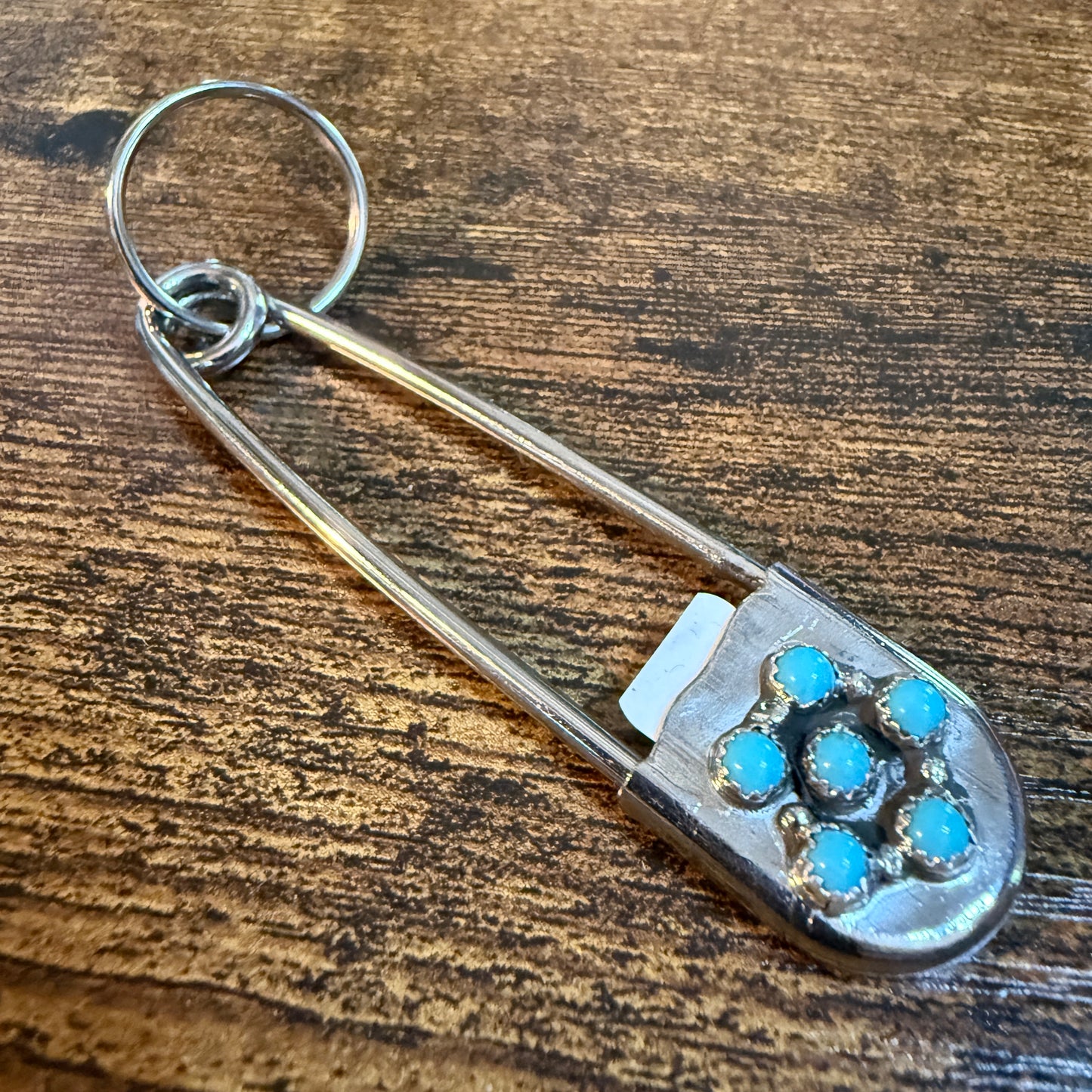 Linda Yazzie Native Kingman Turquoise Sterling Silver Keychain