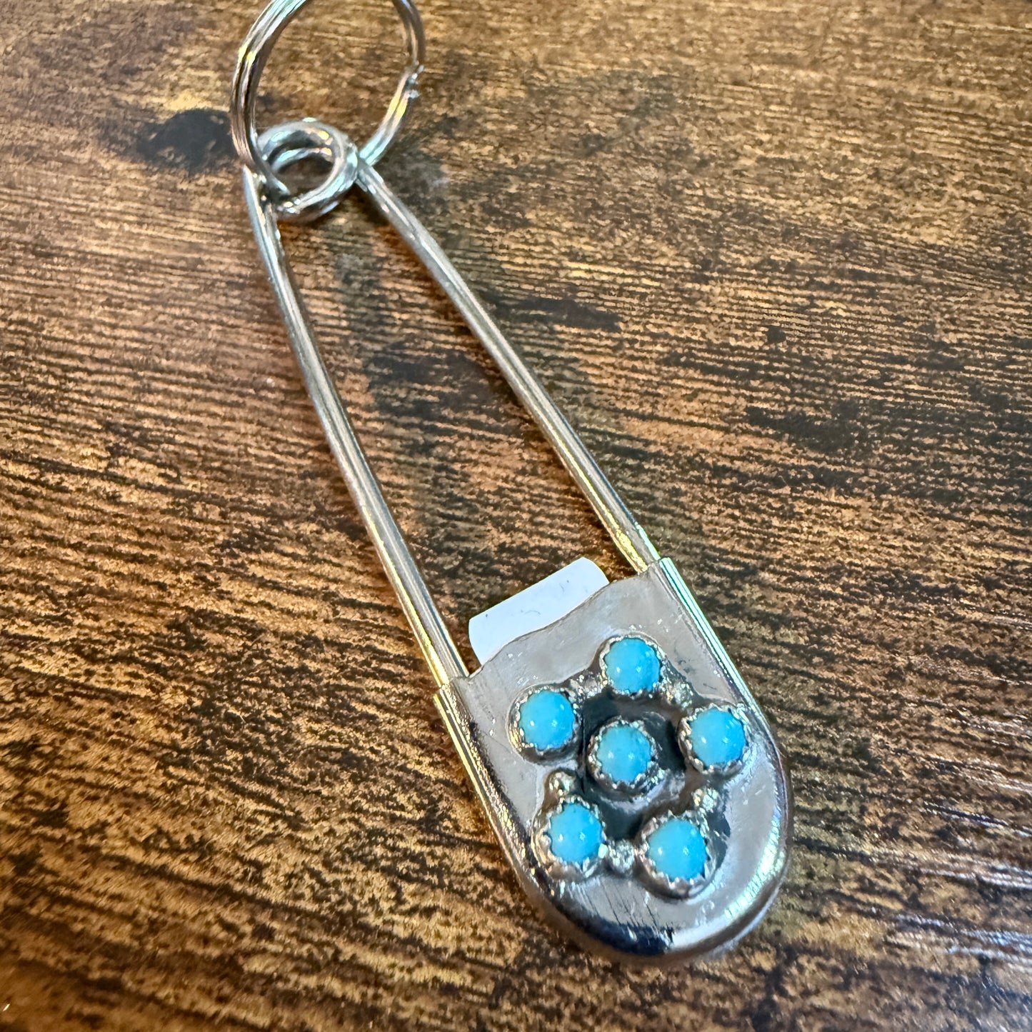 Linda Yazzie Native Kingman Turquoise Sterling Silver Keychain