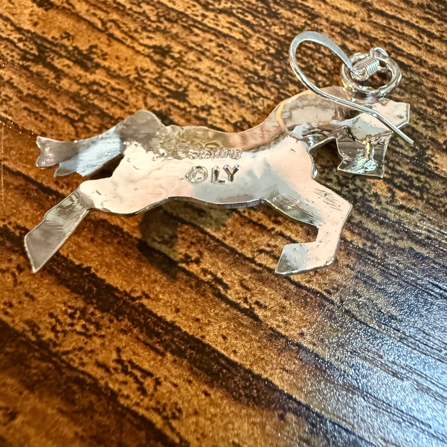 Kingman Turquoise Horse Estuarian Drop Wire Earrings In Sterling Silver