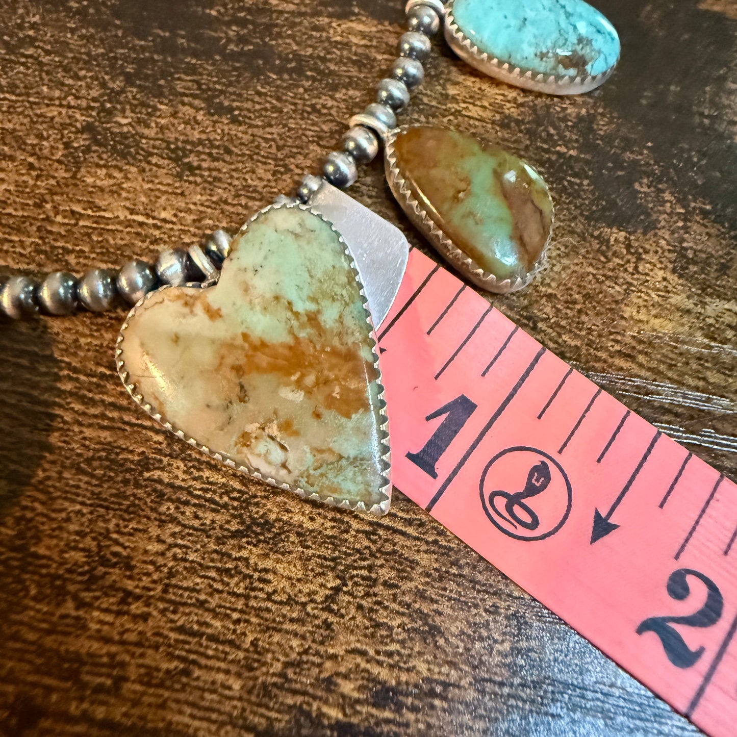 Native Inspired Royston Ribbon Turquoise Choker With 3mm Sterling Silver Pearls
