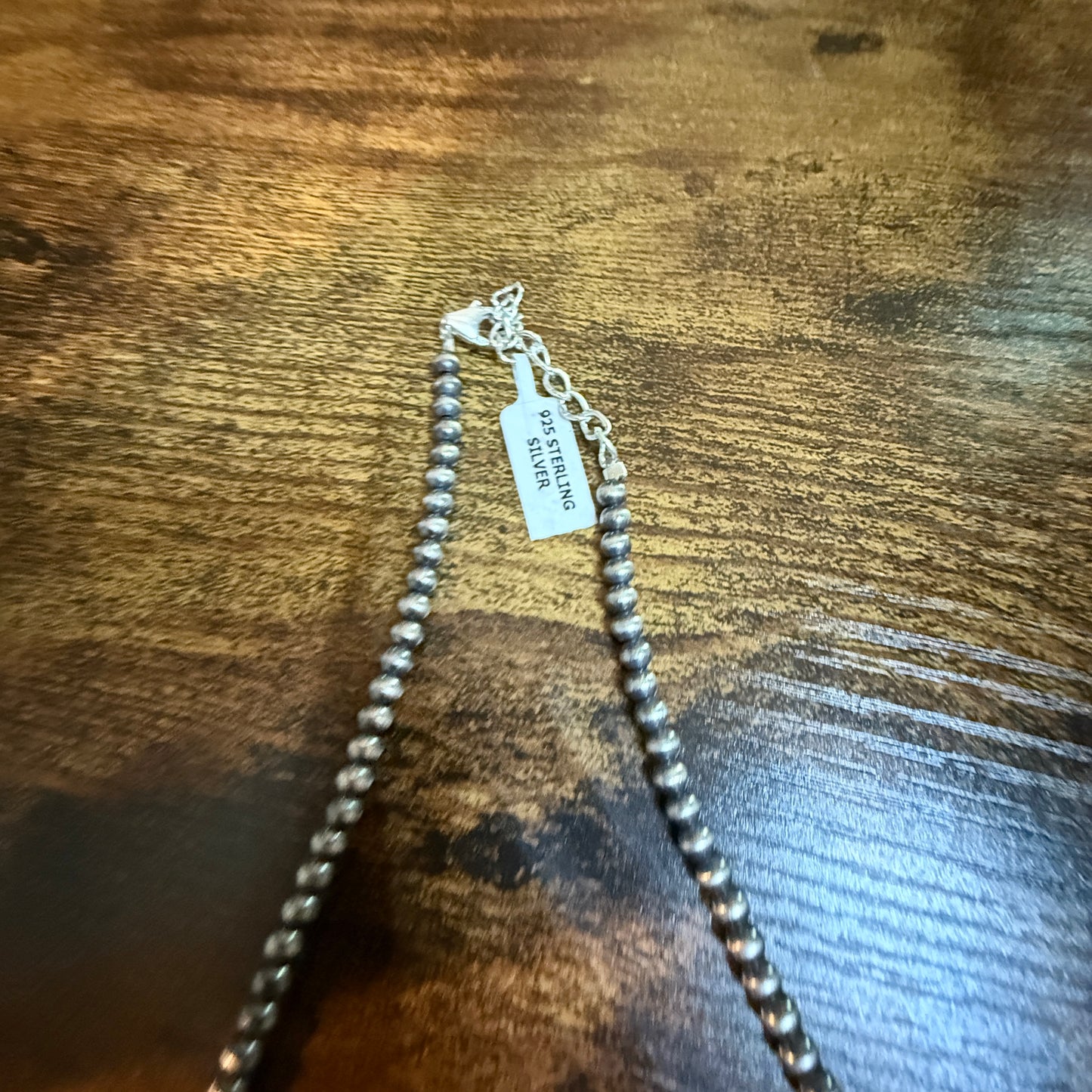 Southwestern Orange Spiny Oyster Gemstone Choker Necklace With 3mm Sterling Silver Beads