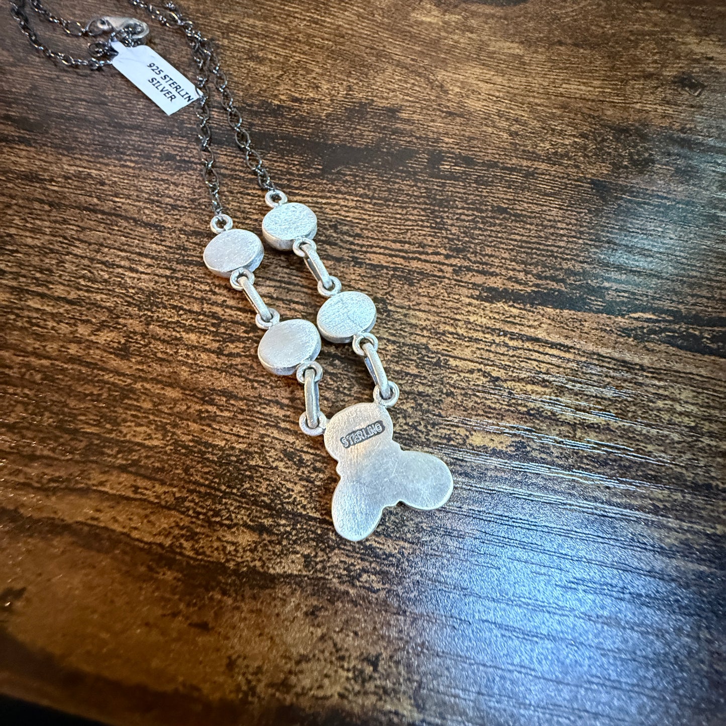 Navajo Style Orange Spiny Oyster Gemstone Lariat Necklace Sterling Silver