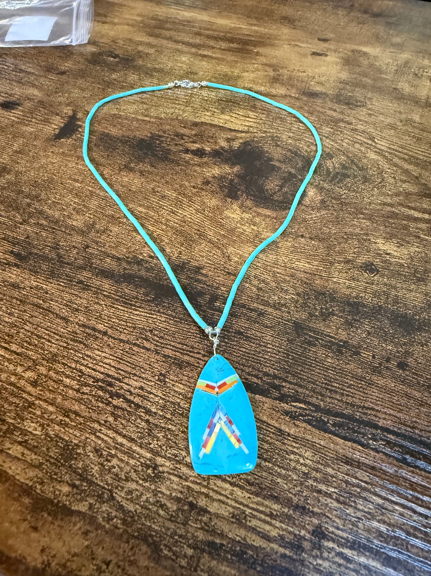 Navajo Style Handmade Turquoise Necklace Sterling Silver
