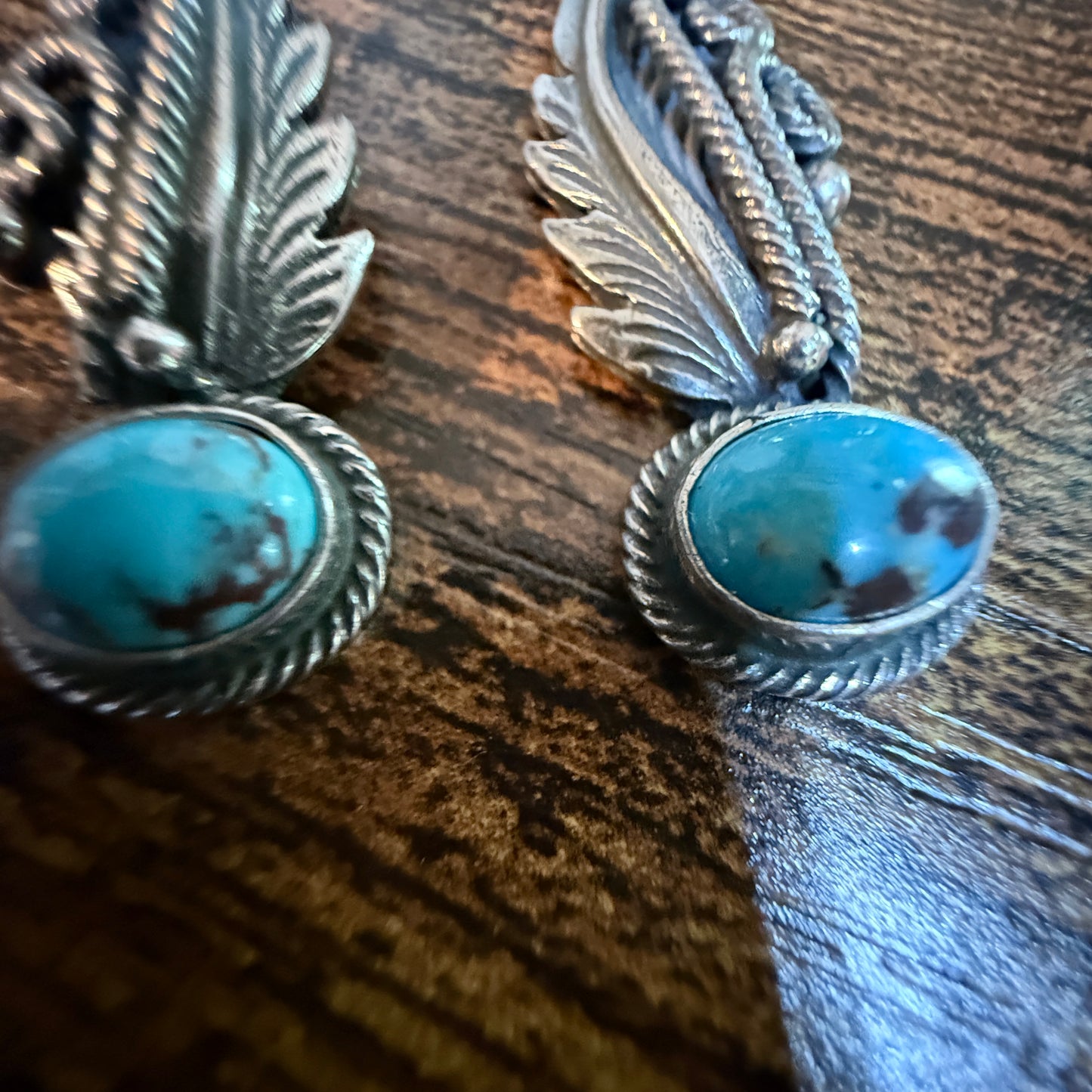 Native Handmade Genevieve Francisco Kingman Drop Earrings Sterling Silver