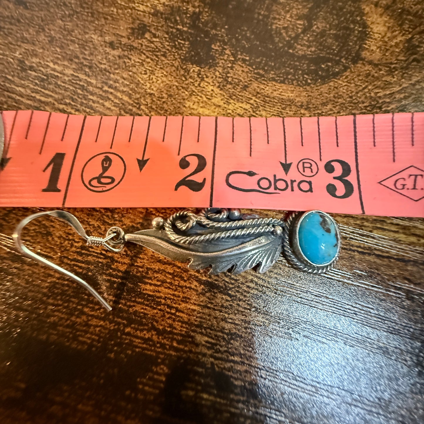 Native Handmade Genevieve Francisco Kingman Drop Earrings Sterling Silver