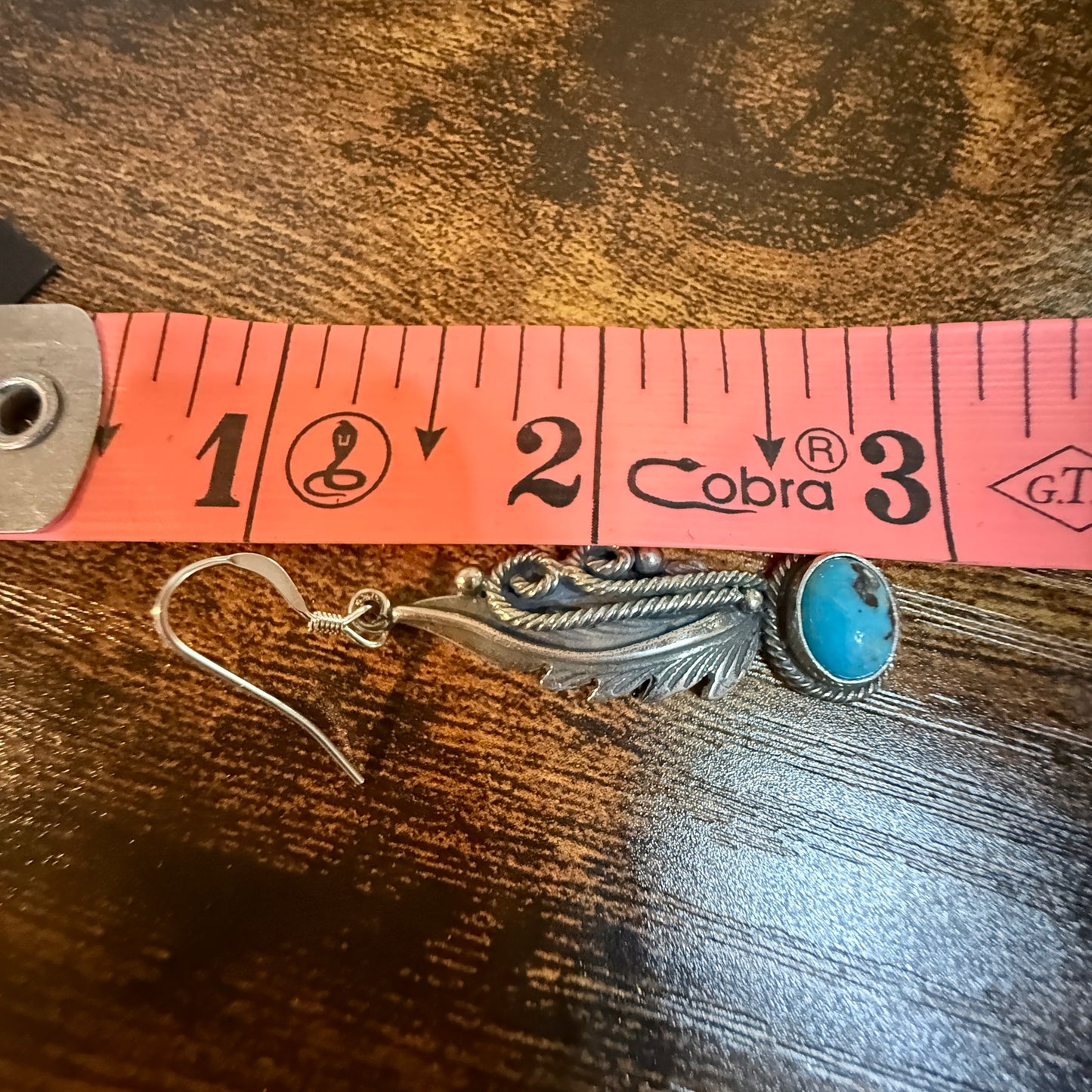 Native Handmade Genevieve Francisco Kingman Drop Earrings Sterling Silver